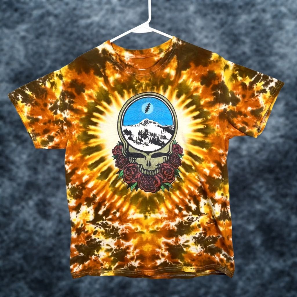 Vintage Grateful Dead T-Shirt Mens Small Tie-Dye Mountain Design Brown Orange 2020s Crew Neck Short Sleeve Graphic Print Cotton Shirt Size US S / EU 44-46 / 1 - 1 Thumbnail