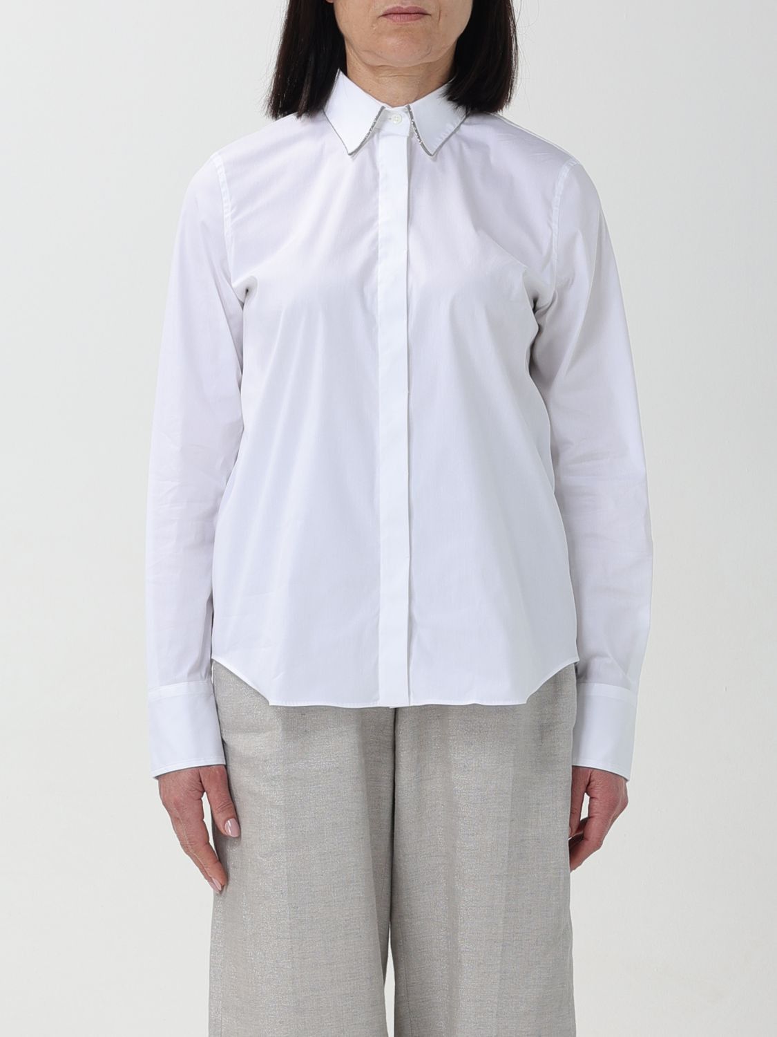 image of Brunello Cucinelli Shirt Woman White, Women's (Size Medium)