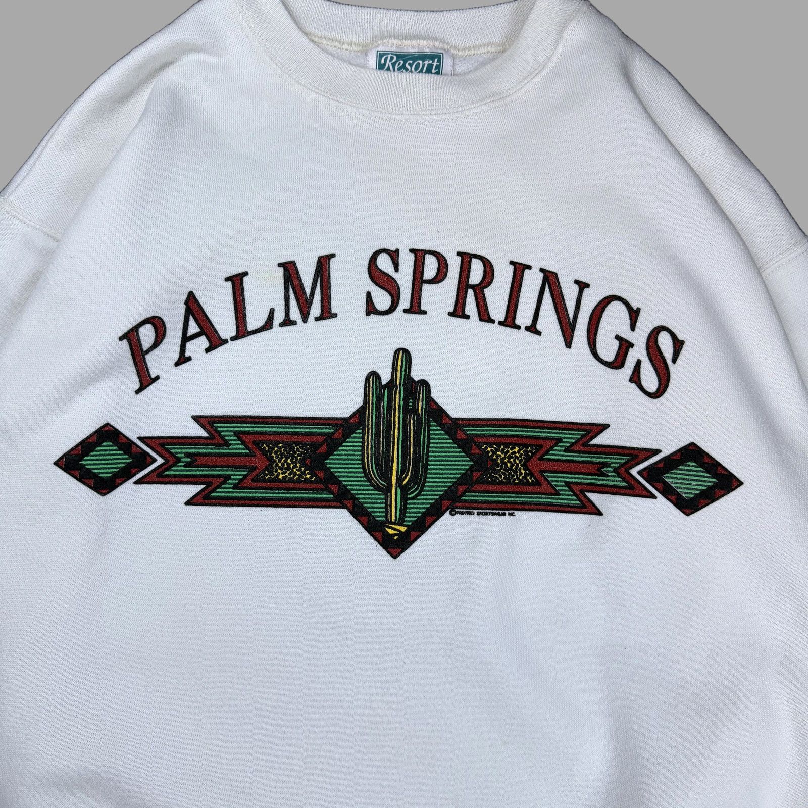 Vintage Vintage 90s Palm Springs Sweatshirt Crewneck White Large Size US L / EU 52-54 / 3 - 2 Thumbnail