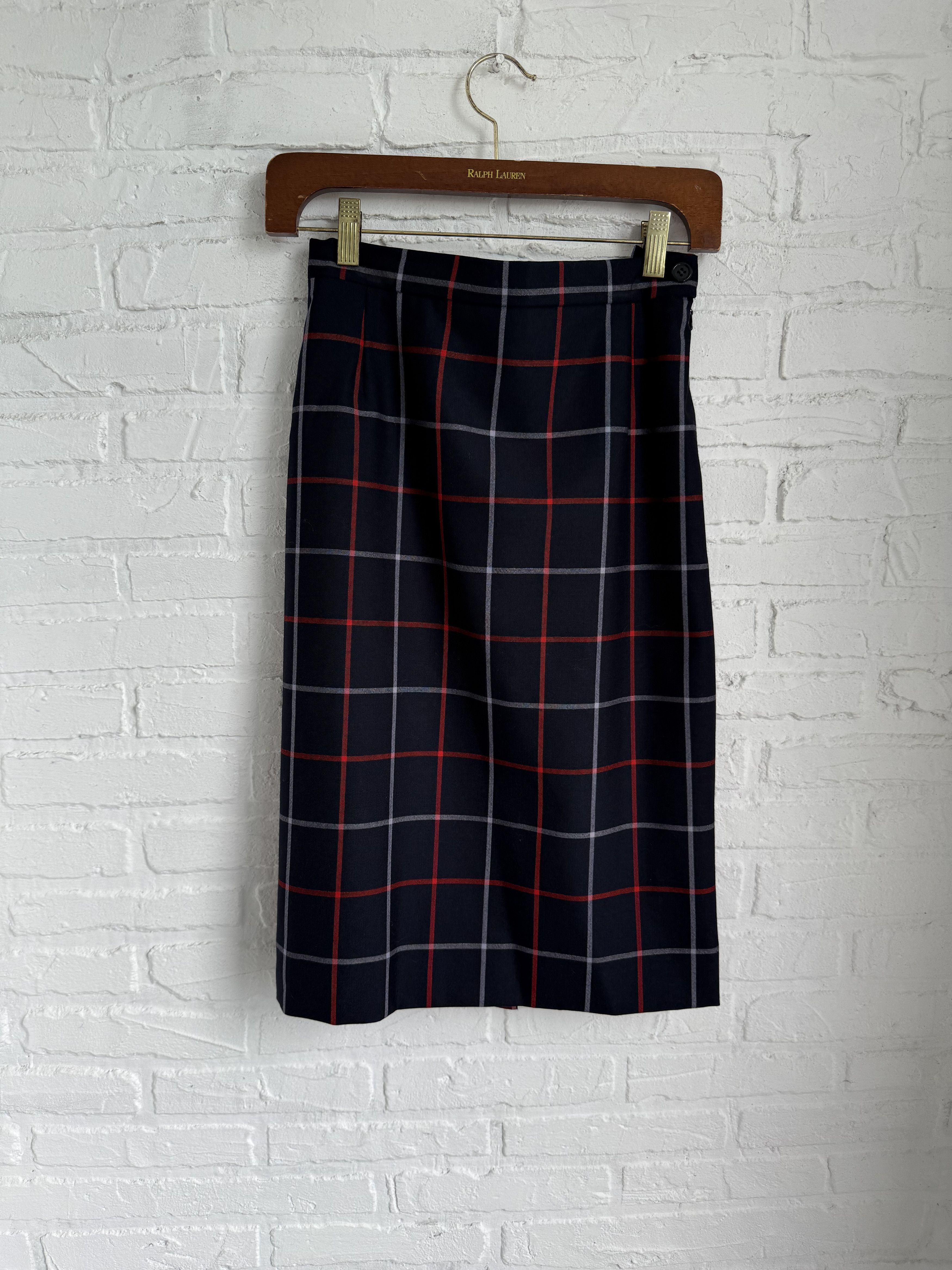 Burberry Vintage 90s Burberrys Burberry nova check wool skirt Size 26" / US 2 / IT 38 - 1 Thumbnail