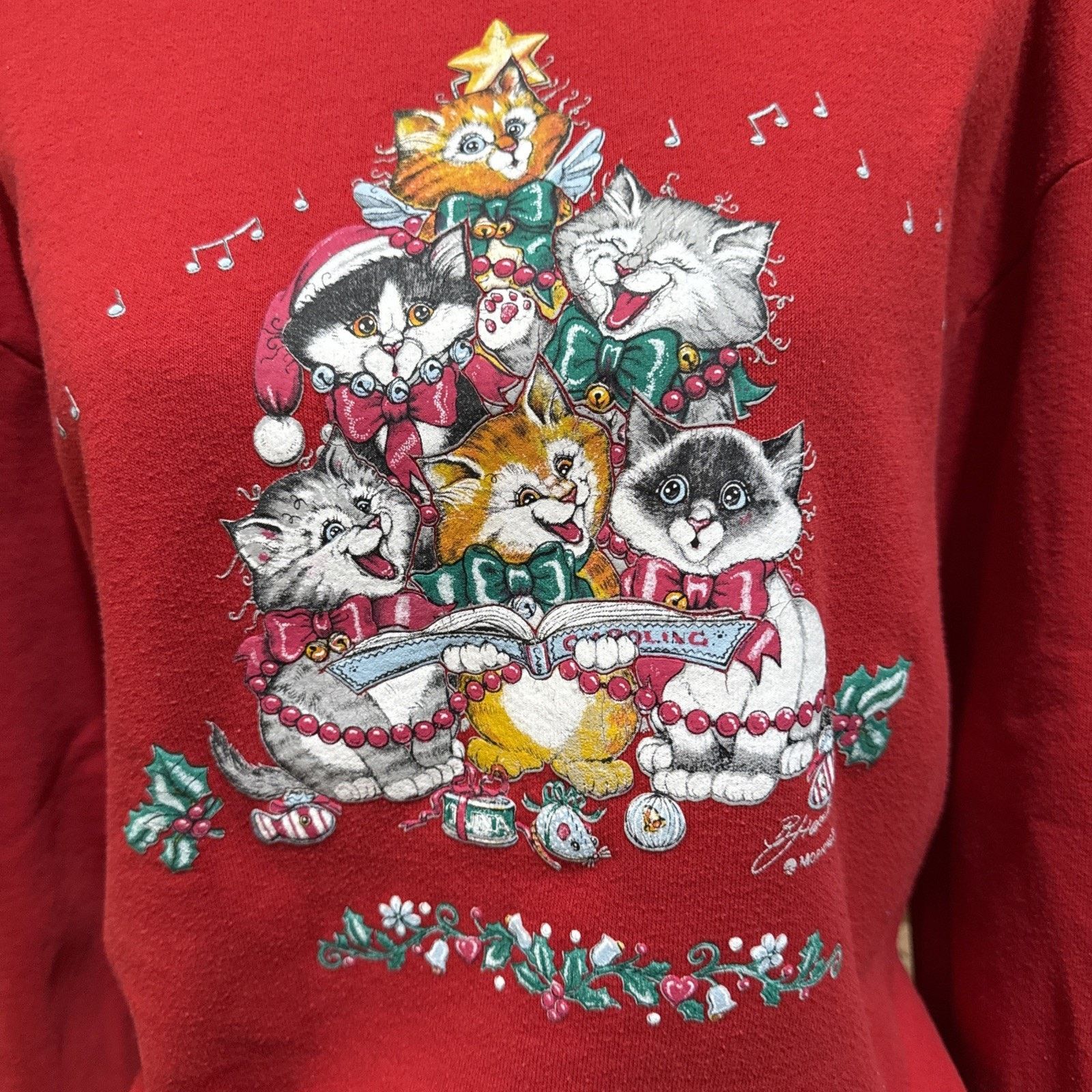 Other 80’s Grandma Christmas Singing Cats Sweatshirt Size M Red Size M / US 6-8 / IT 42-44 - 3 Thumbnail