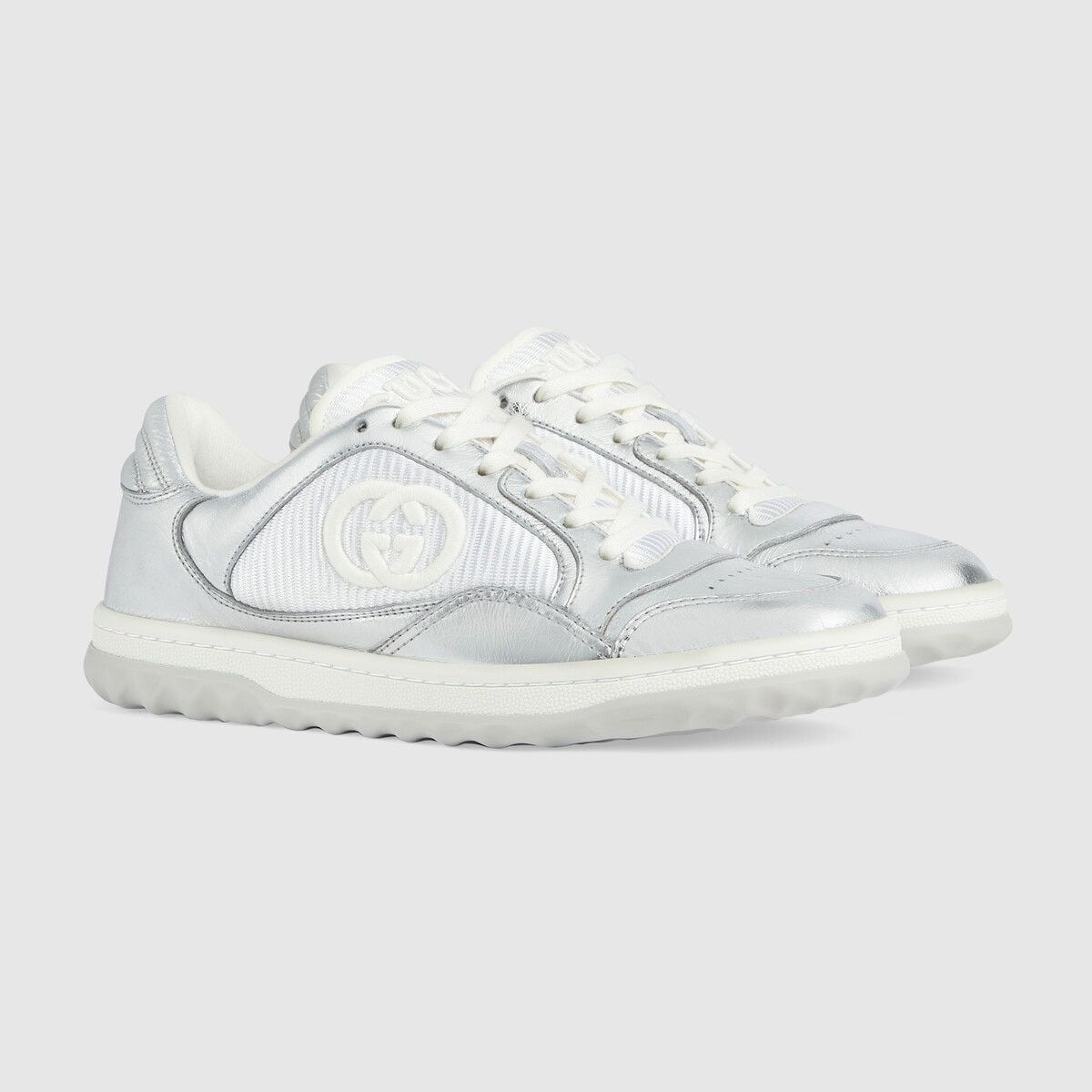 Gucci o1s1wg110225 Women's MAC80 Sneakers in Metallic Silver Size US 5.5 / IT 35.5 - 2 Thumbnail