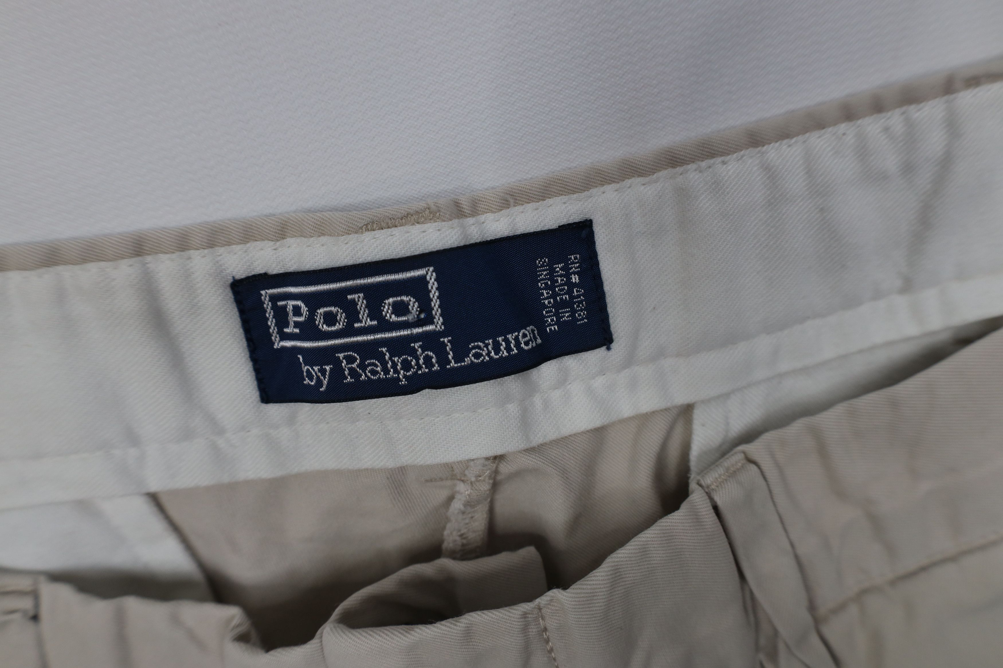 Polo Ralph Lauren Vintage 90s Ralph Lauren Wide Leg Chino Pants Trousers Stone Size US 34 / EU 50 - 8 Thumbnail
