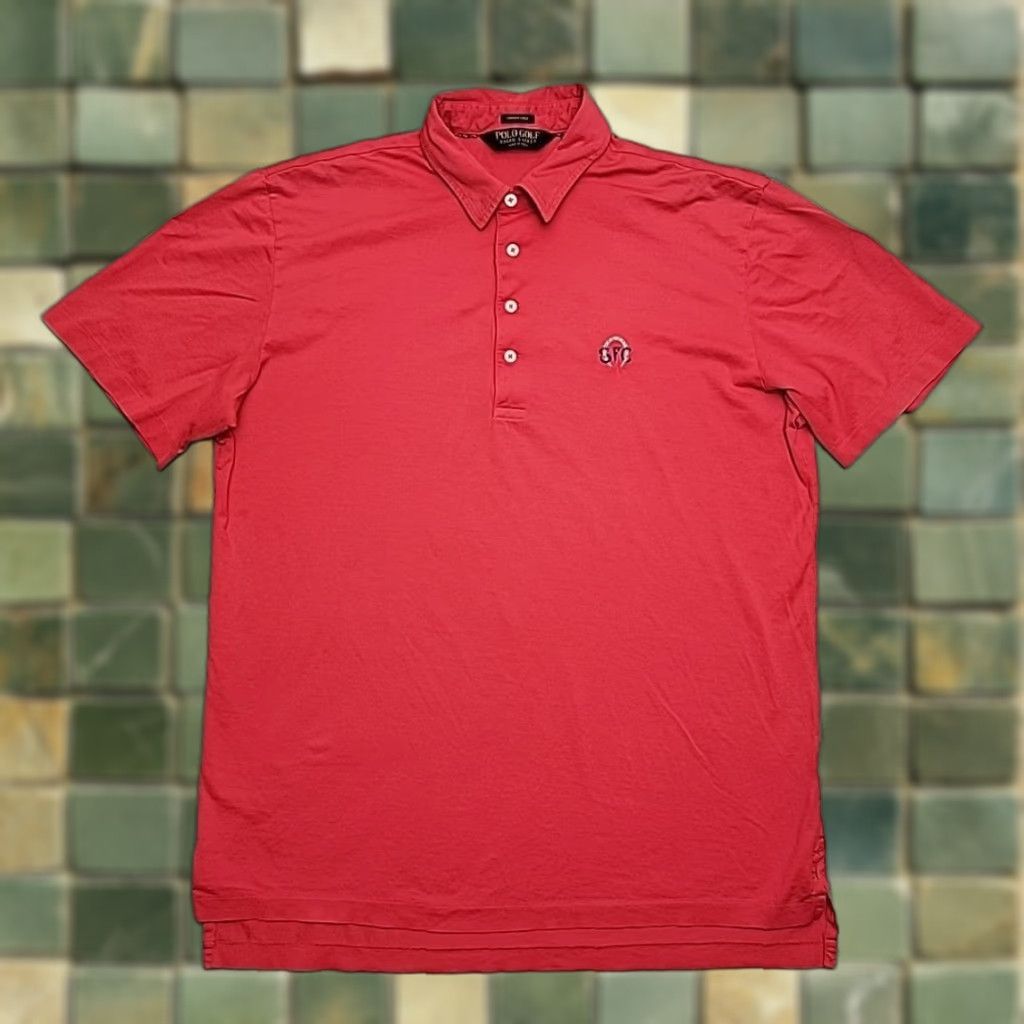 Ralph Lauren VINTAGE Polo Golf Ralph Lauren Shirt Mens L Red Lisle 100% Pima Cotton Casual Size US L / EU 52-54 / 3 - 1 Thumbnail