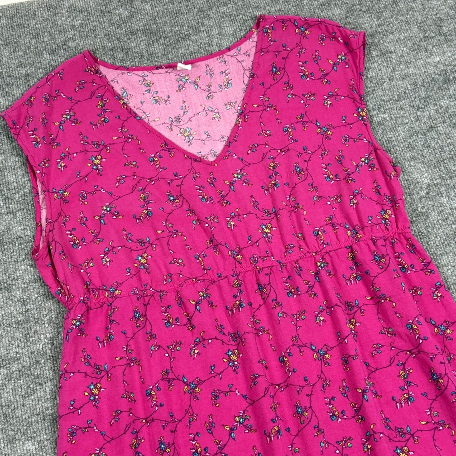 Old Navy VINTAGE Old Navy Dress Womens XL Pink Floral Boho Sleeveless Rayon Summer Casual 2010s Size XL / US 12-14 / IT 48-50 - 2 Thumbnail