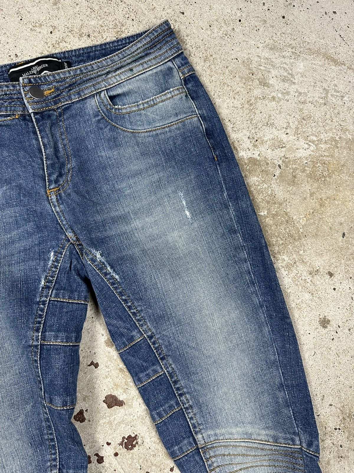 Designer × Japanese Brand By Marlene Birger Denim Biker Moto Jeans Pants Size US 29 - 9 Thumbnail