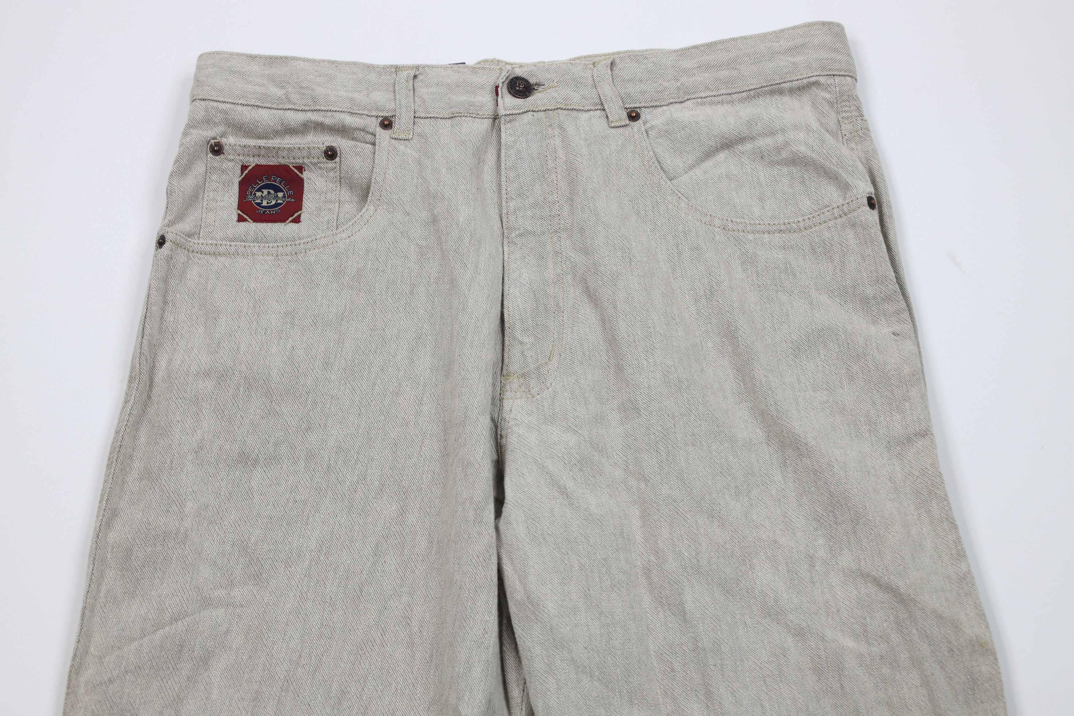 Pelle Pelle Deadstock Vintage 90s Pelle Pelle Wide Leg Jeans Linen Denim Size US 36 / EU 52 - 2 Thumbnail