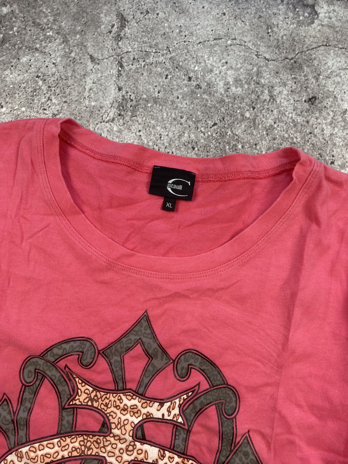 Just Cavalli ‼️ ARCHIVE JUST CAVALLI LUXURY BIG PRINTED LOGO T SHIRT PINK Size XL / US 12-14 / IT 48-50 - 2 Thumbnail