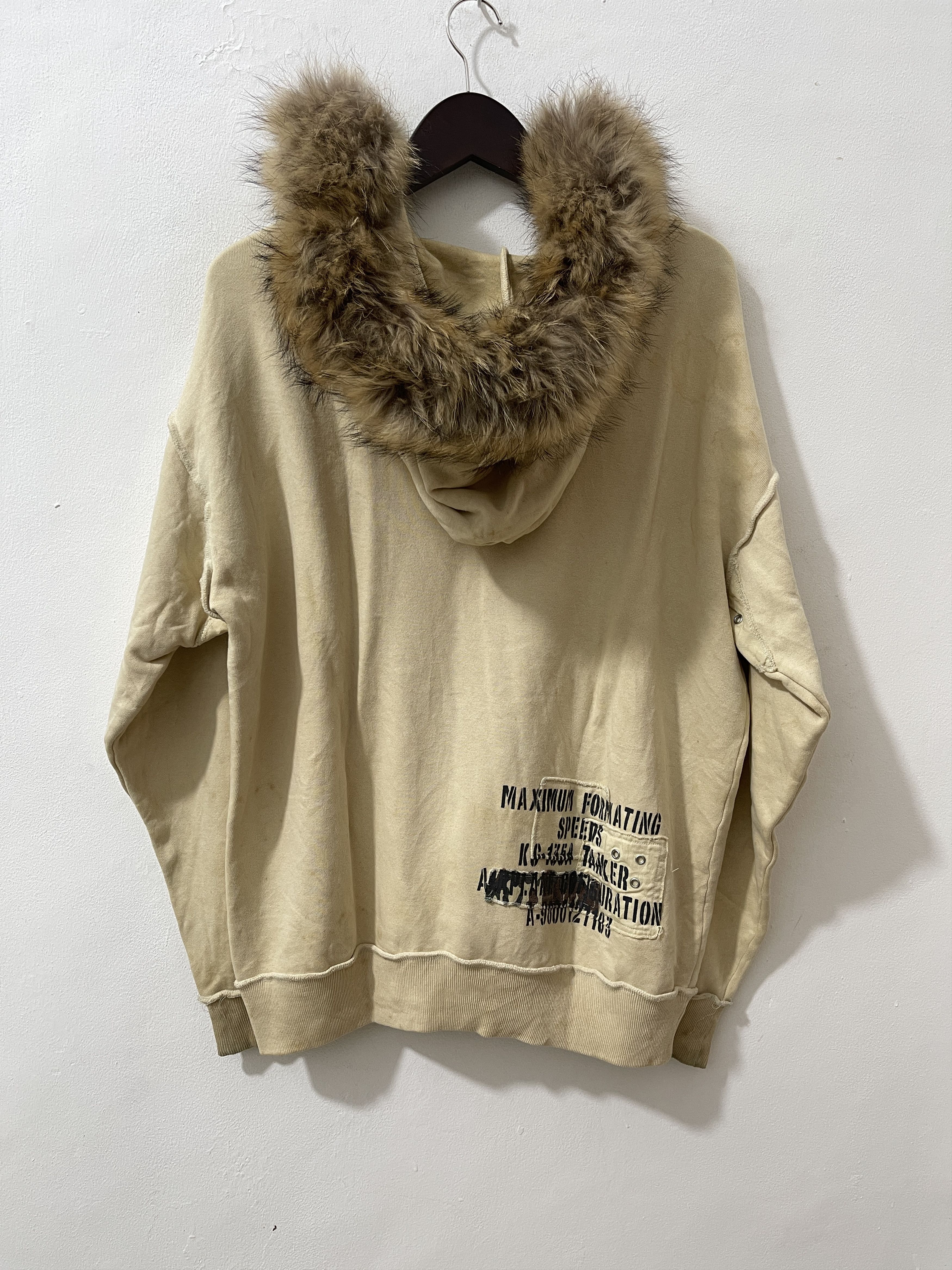 Japanese Brand 2000s Bullet Noise Thrashed Japan Archive Fur Vkei Hoodie Size US L / EU 52-54 / 3 - 8 Thumbnail