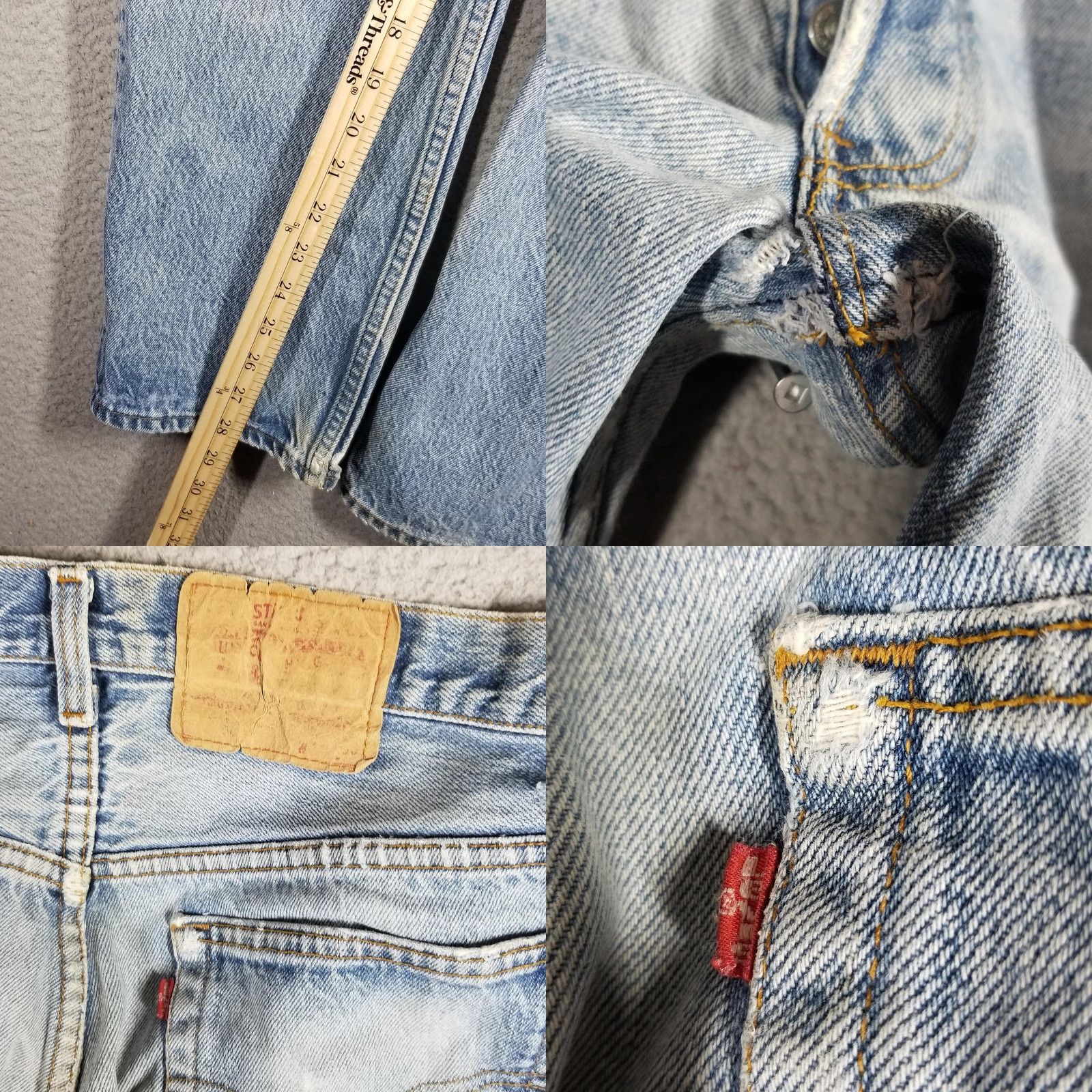 Levi's VINTAGE Levi's 501 Jeans Mens 32x30 Blue Denim 1986 Regular Straight Batch 501 Button Fly, Distressed Pockets, Cotton, USA, Fall Mens Size US 32 / EU 48 - 8 Thumbnail