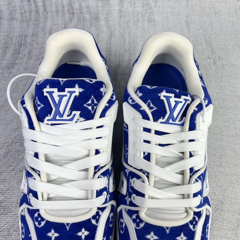 Louis Vuitton Louis Vuitton Blue and White Trainer Sneakers -2508 Size US 8 / EU 41 - 8 Thumbnail