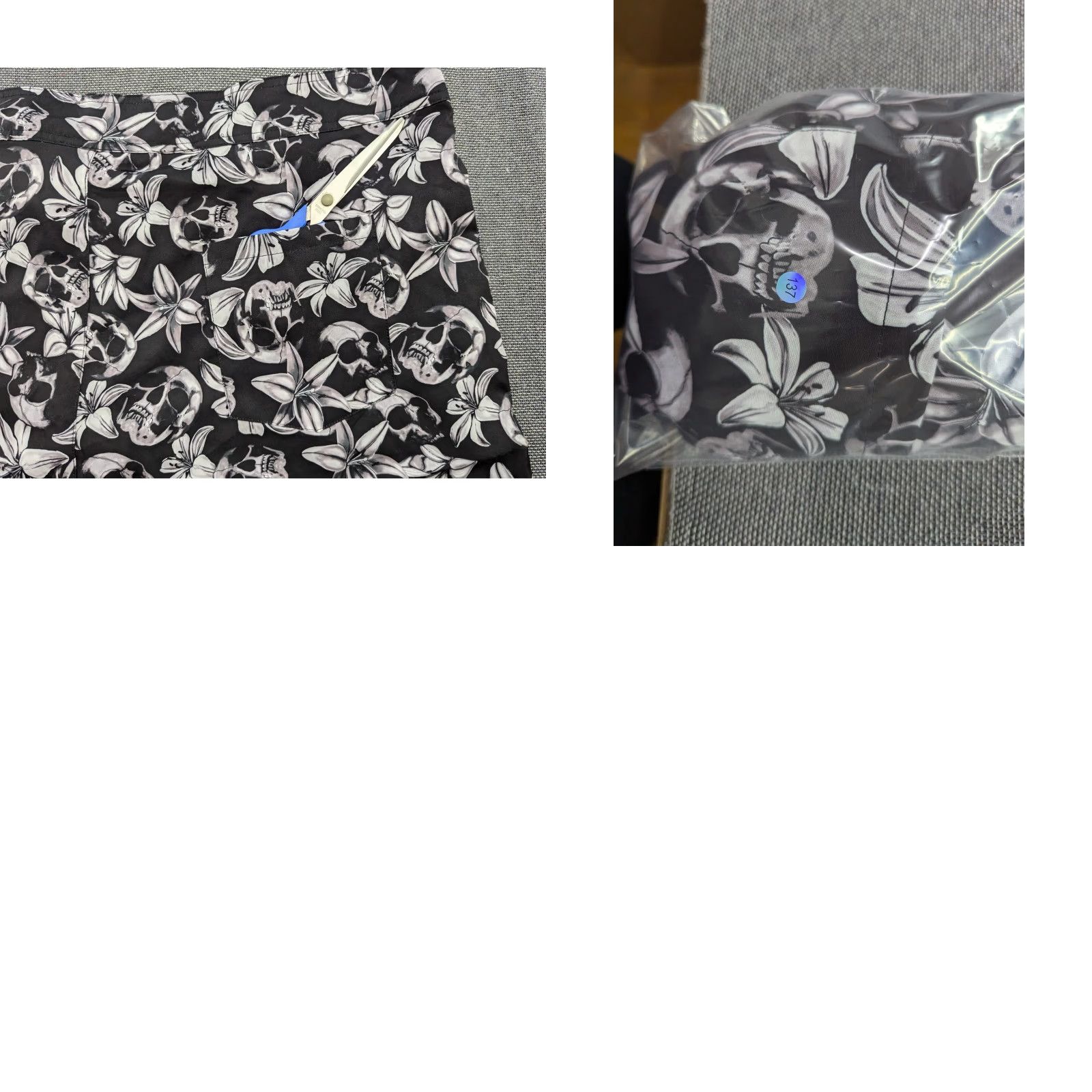 Killstar KILLSTAR Denarian's Coin Mens Trunks 4XL Skull Floral Beach Shorts Multicolor Polyester Athletic Drawstring Waist 46in Size US 39 - 8 Thumbnail