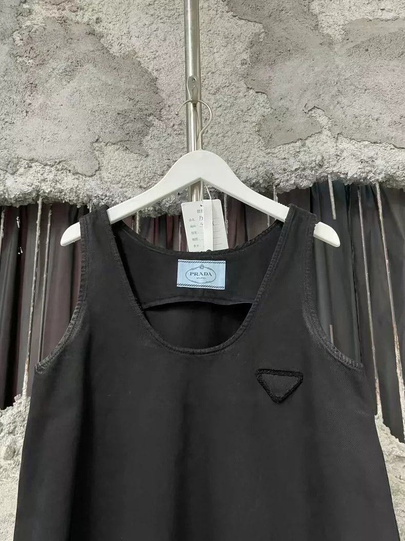 Prada Prada Black Distressed Denim Dress-2506 Size S / US 4 / IT 40 - 3 Thumbnail