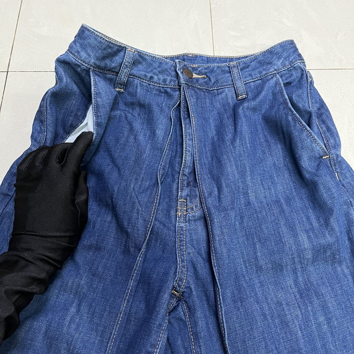 GU × Japanese Brand GU Pleated Baggy Jeans Size 27" / US 4 / IT 40 - 5 Thumbnail