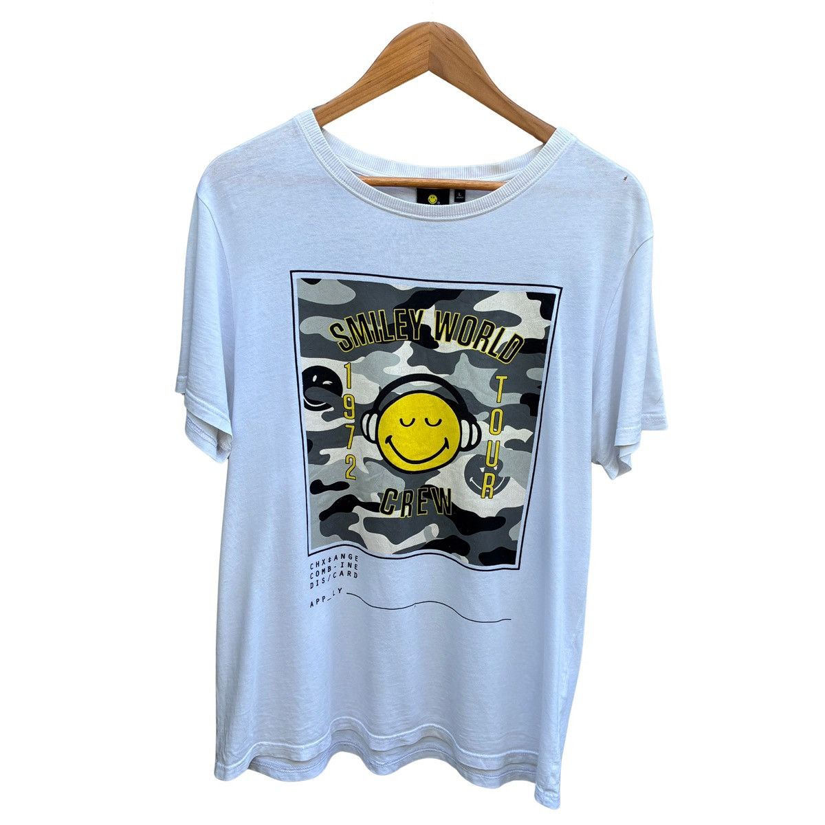 Other Smiley World Tour 1972 White Camouflage Headphones T-shirt Size US L / EU 52-54 / 3 - 1 Thumbnail