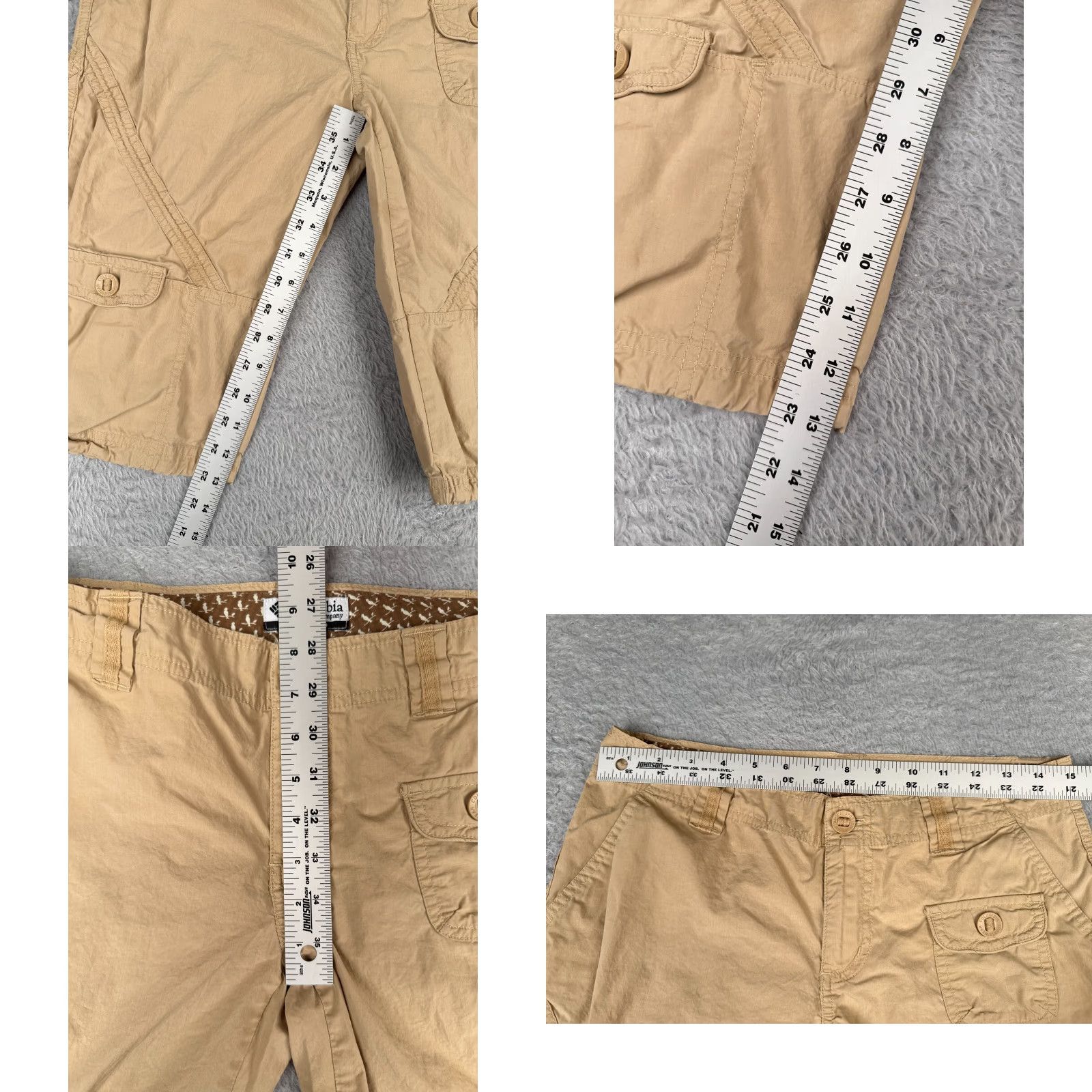 Vintage Columbia Women's Cargo Shorts Size 4 Beige 100% Cotton Hiking Casual 14 Inseam Regular Fit Size 27" / US 4 / IT 40 - 8 Thumbnail