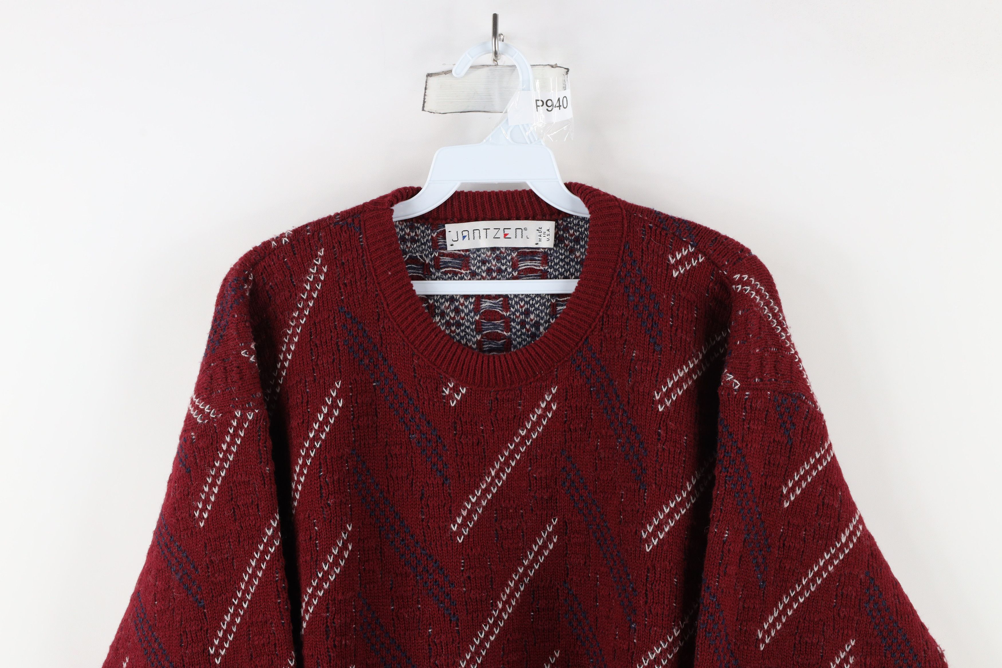 Vintage Vintage 90s Coogi Style Geometric Thick Knit Sweater USA Size US L / EU 52-54 / 3 - 2 Thumbnail