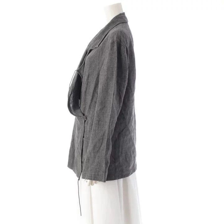 Issey Miyake Issey Miyake A grey linen coat for work Size L / US 10 / IT 46 - 3 Thumbnail