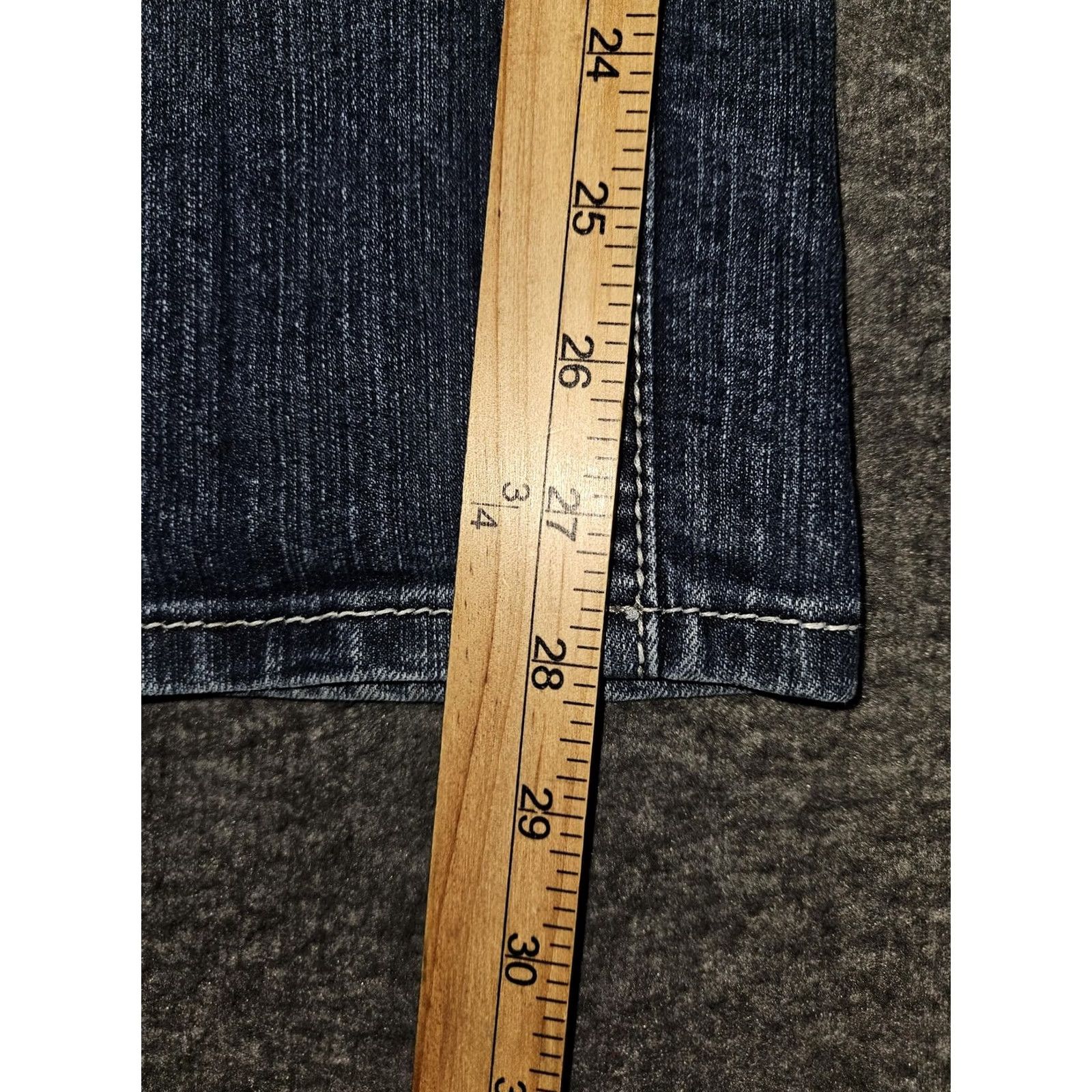 Miss Me Miss Me Jeans Womens 28 Cropped Skinny JE5758Y3 Embellished Rhinestone Sequin Embroidered Logo Patch Denim Jeans Blue 5-Pocket City Glam Womens Size 28" / US 6 / IT 42 - 6 Thumbnail