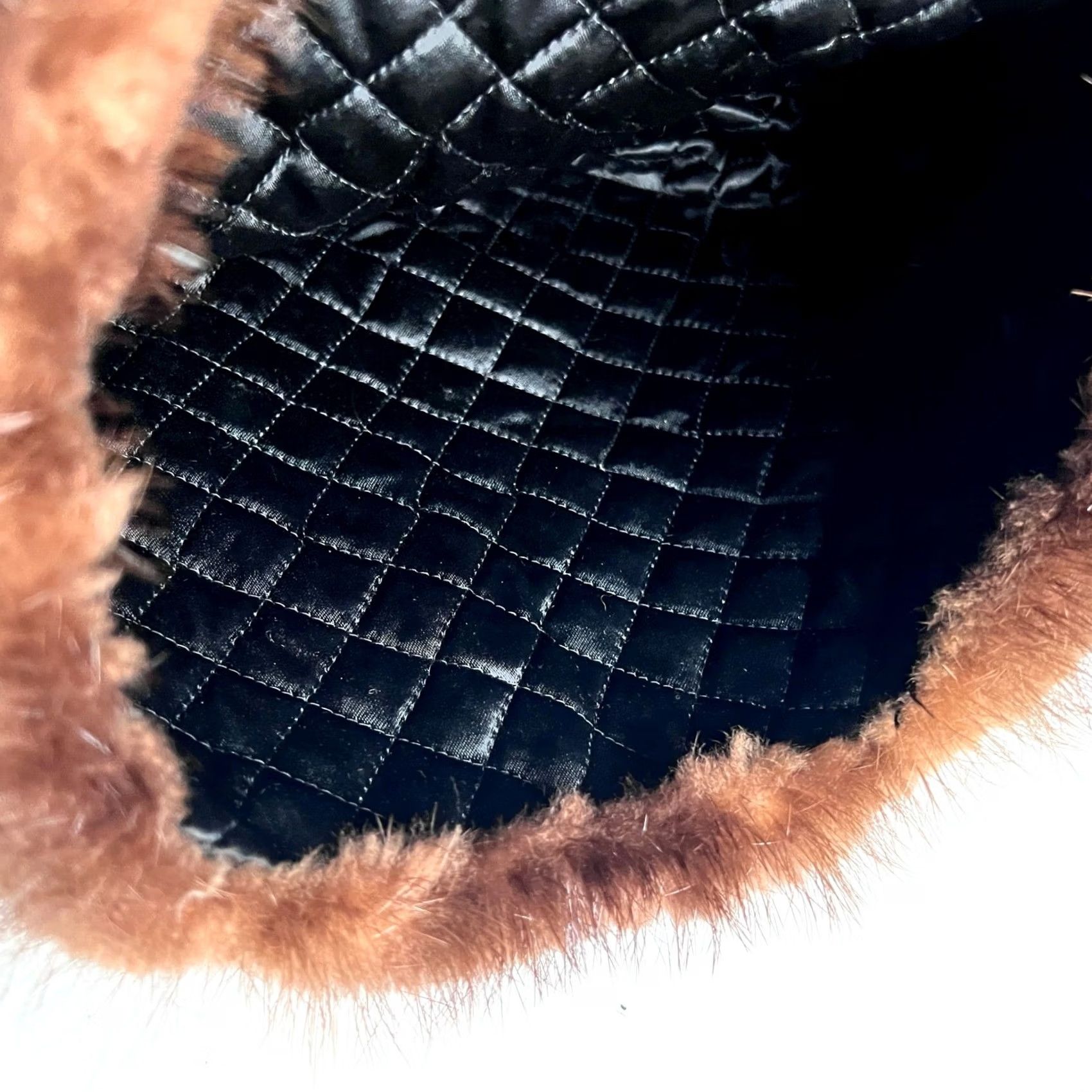 Vintage VINTAGE Mink Pillbox Hat Brown One Size Womens Accessories Formal Winter Glamour Fur Real Mink Size ONE SIZE - 2 Thumbnail