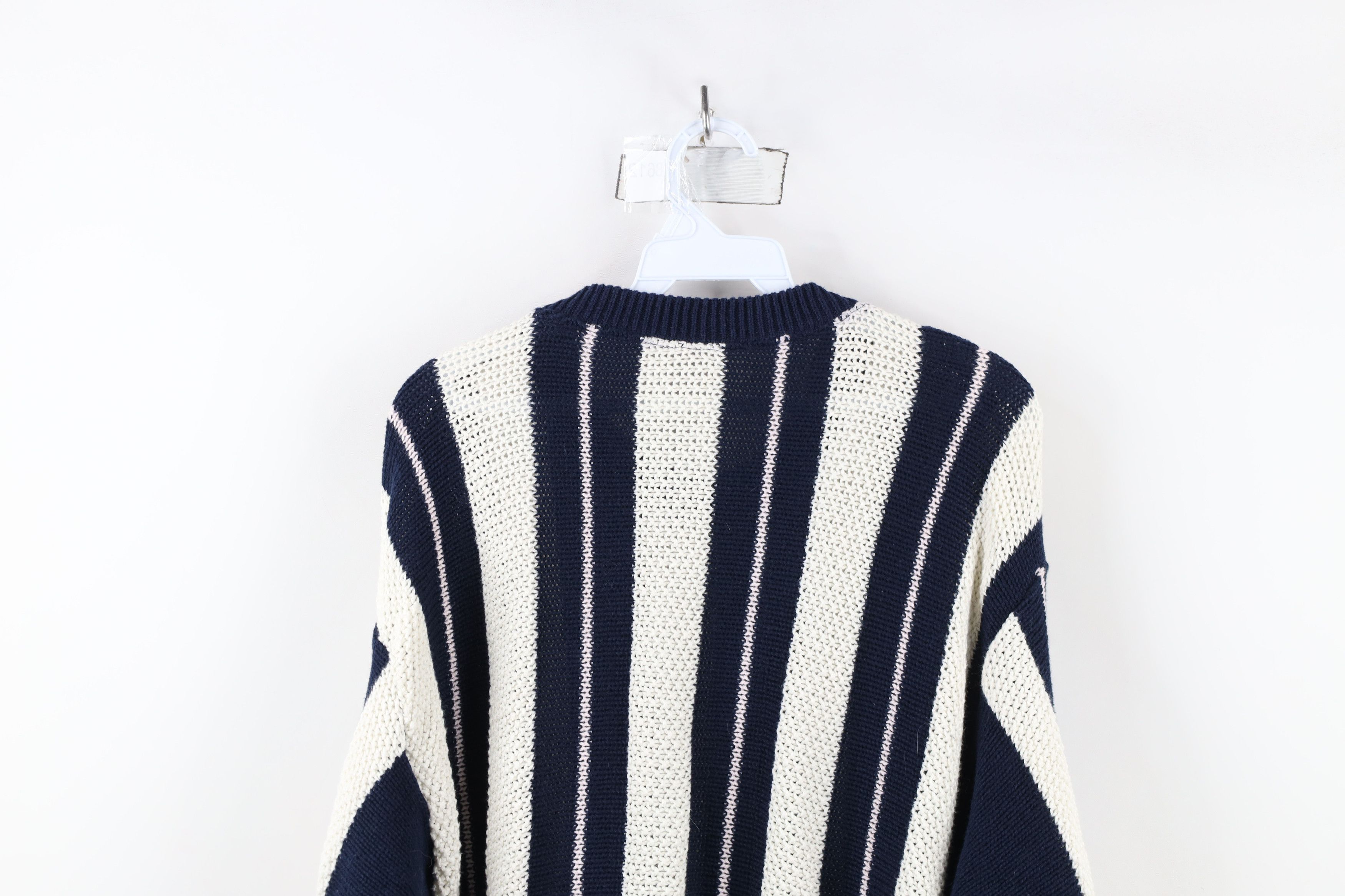 Vintage Vintage 90s Streetwear Block Thermal Knit Crewneck Sweater Size US L / EU 52-54 / 3 - 9 Thumbnail