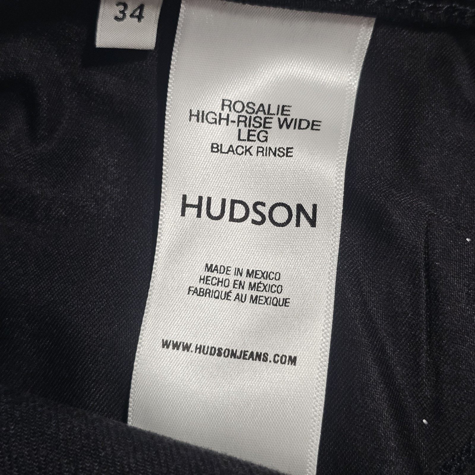 Hudson Hudson Womens Rosalie Black Rinse Wide Leg Jeans Size 34 NWT Size 34" / US 12 / IT 48 - 5 Thumbnail