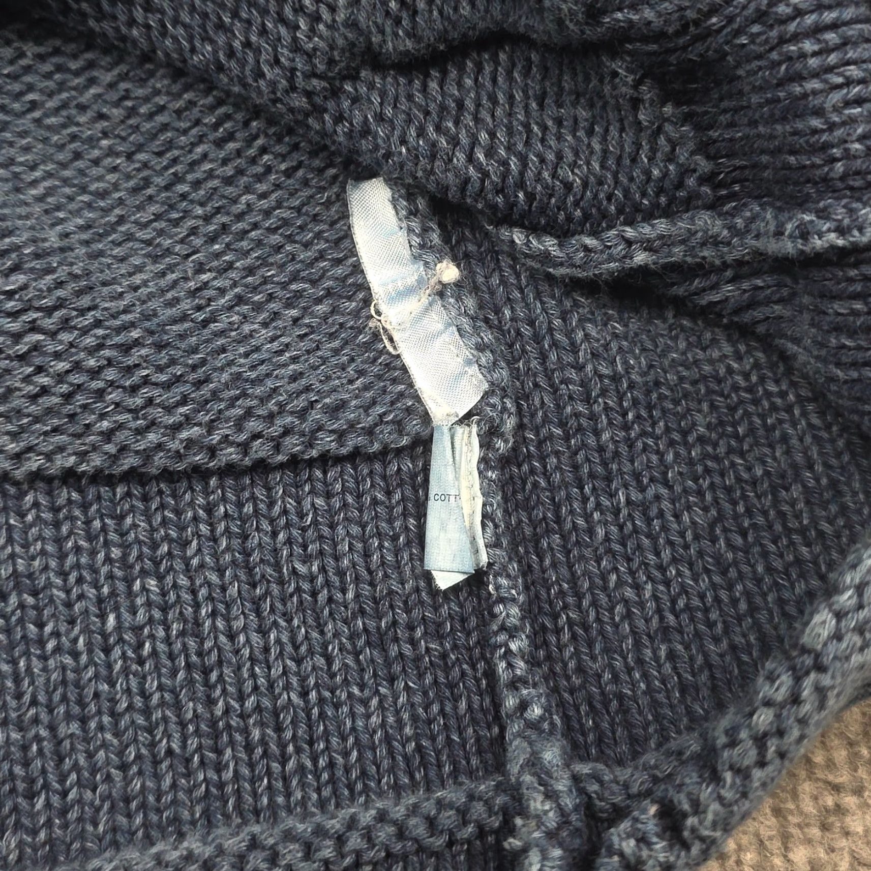 Gap VINTAGE Gap Hoodie Womens Medium Blue Faded Heavy Knit Oversized Fit Pullover Hooded Knit Sweater Size M / US 6-8 / IT 42-44 - 6 Thumbnail