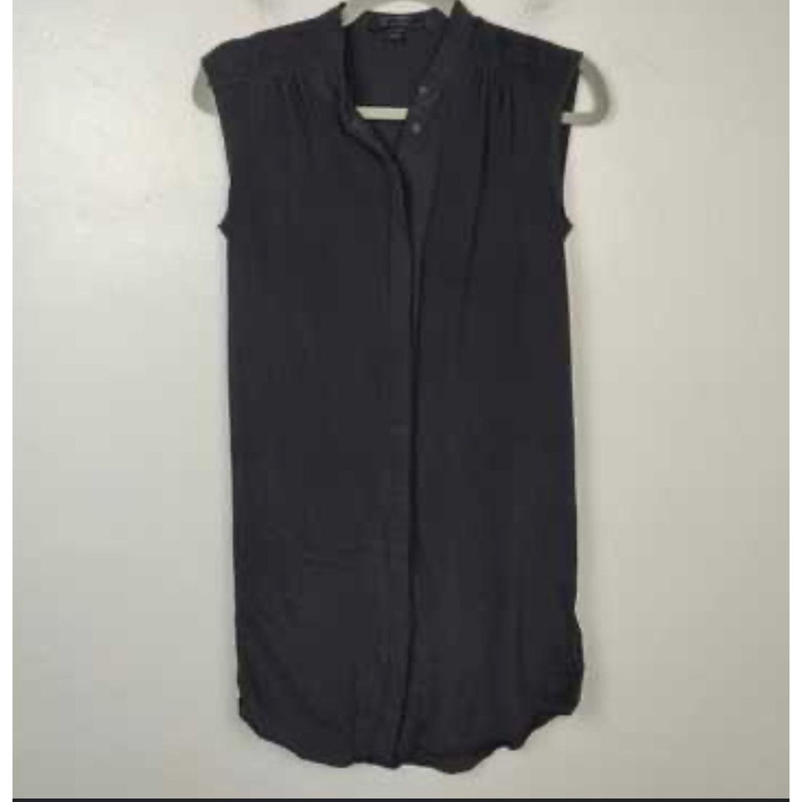 Allsaints AllSaints Silk Button Down Dress Shirt Womens US 2 Black Size XS / US 0-2 / IT 36-38 - 2 Thumbnail