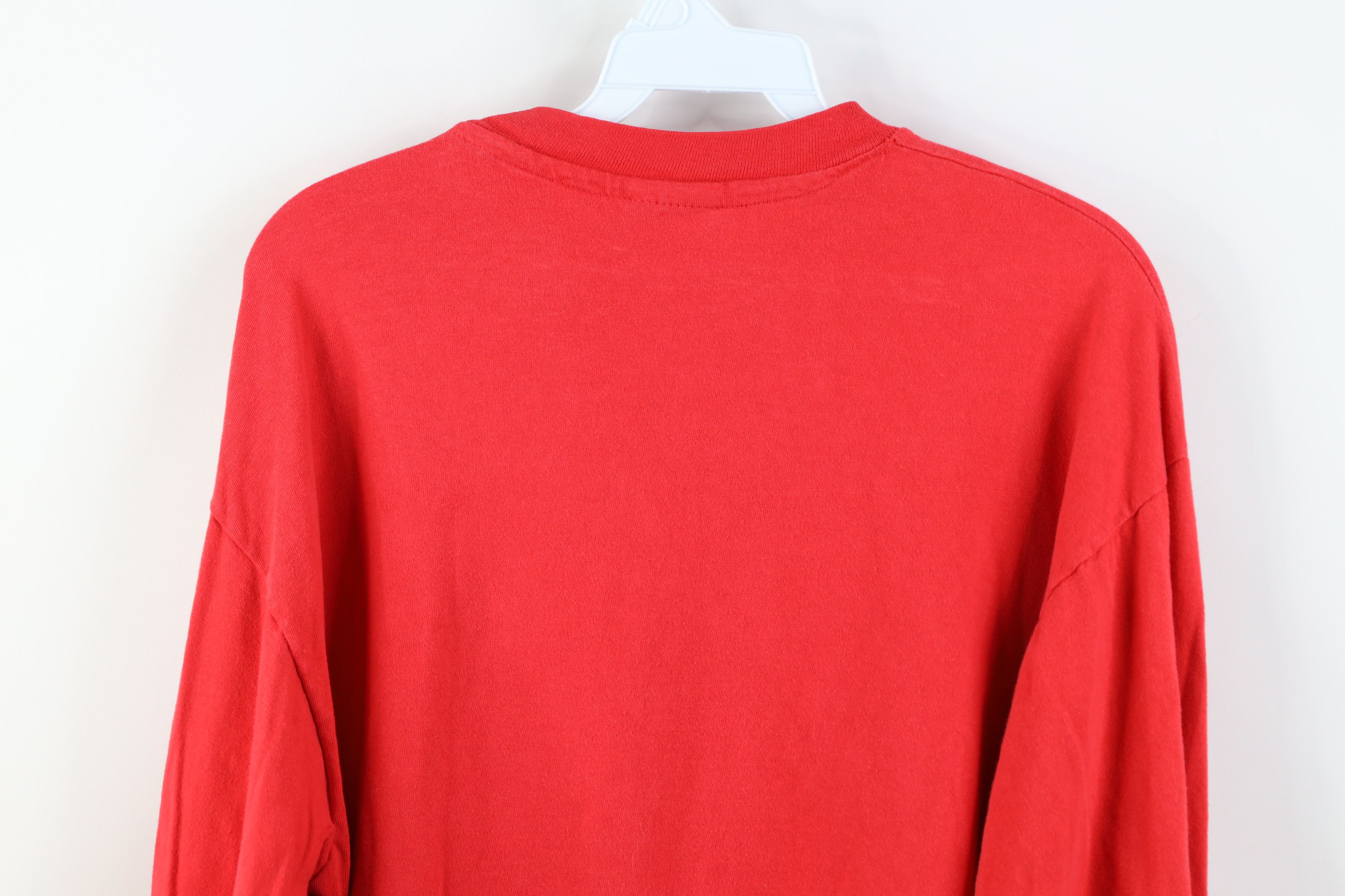 Hanes Vintage 90s Hanes Beefy Cotton Long Sleeve T-Shirt Red USA Size US L / EU 52-54 / 3 - 14 Thumbnail