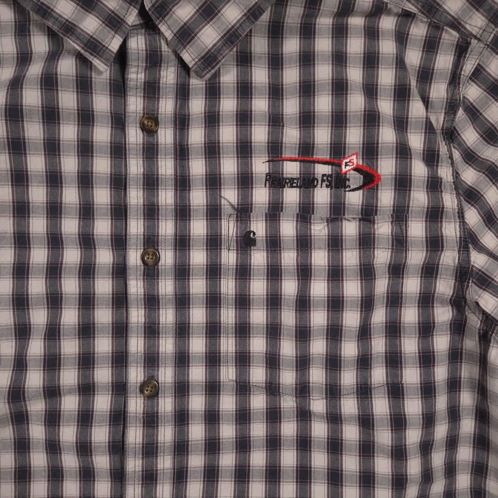 Carhartt Carhartt Shirt Mens L Gray Plaid Button Down Short Sleeve Workwear Logo Embroidered Pocket Button-Up Relaxed Fit Size US L / EU 52-54 / 3 - 4 Thumbnail