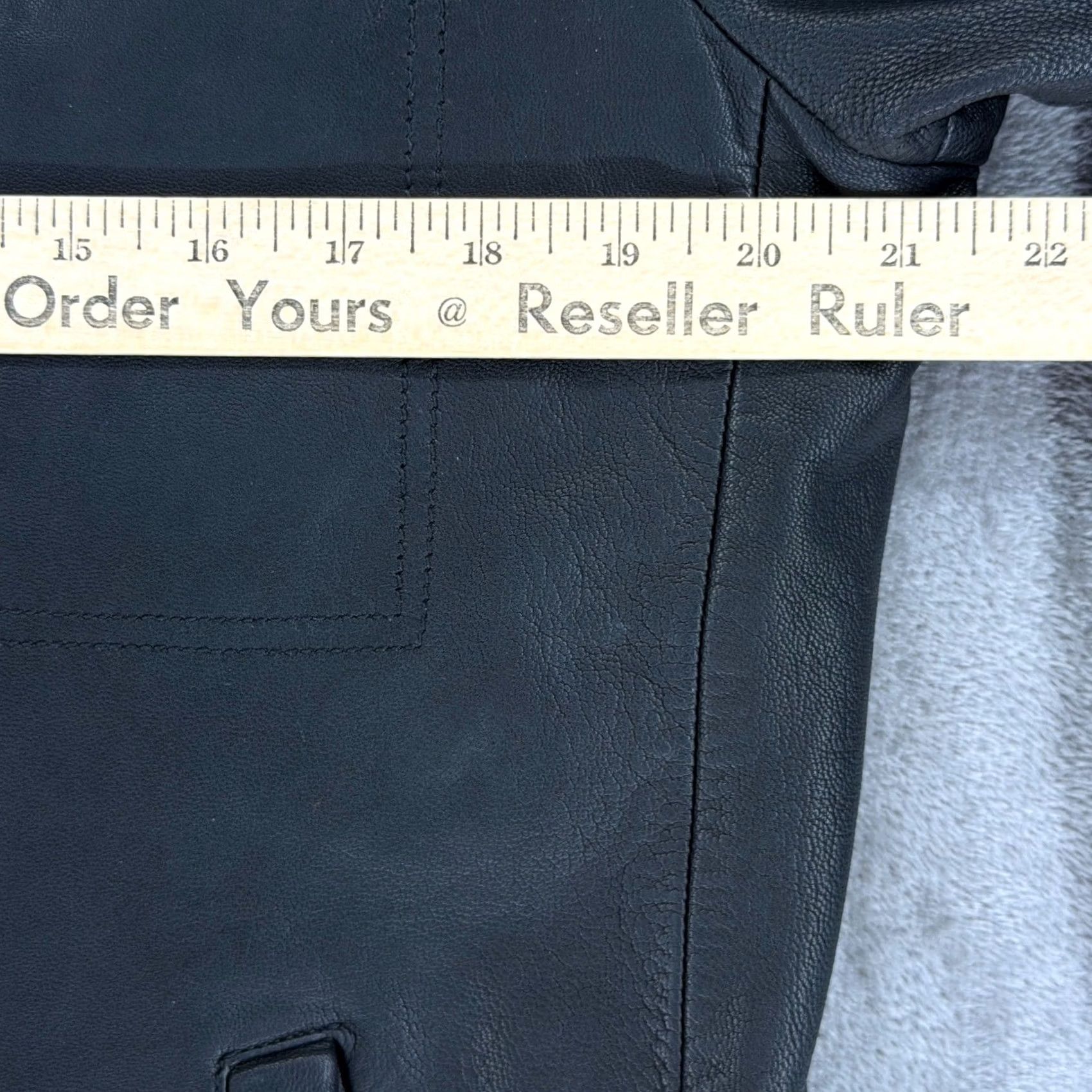 Allsaints AllSaints Lark Leather Jacket Mens L Black Goat Leather Full Zip ML141H Size US L / EU 52-54 / 3 - 6 Thumbnail