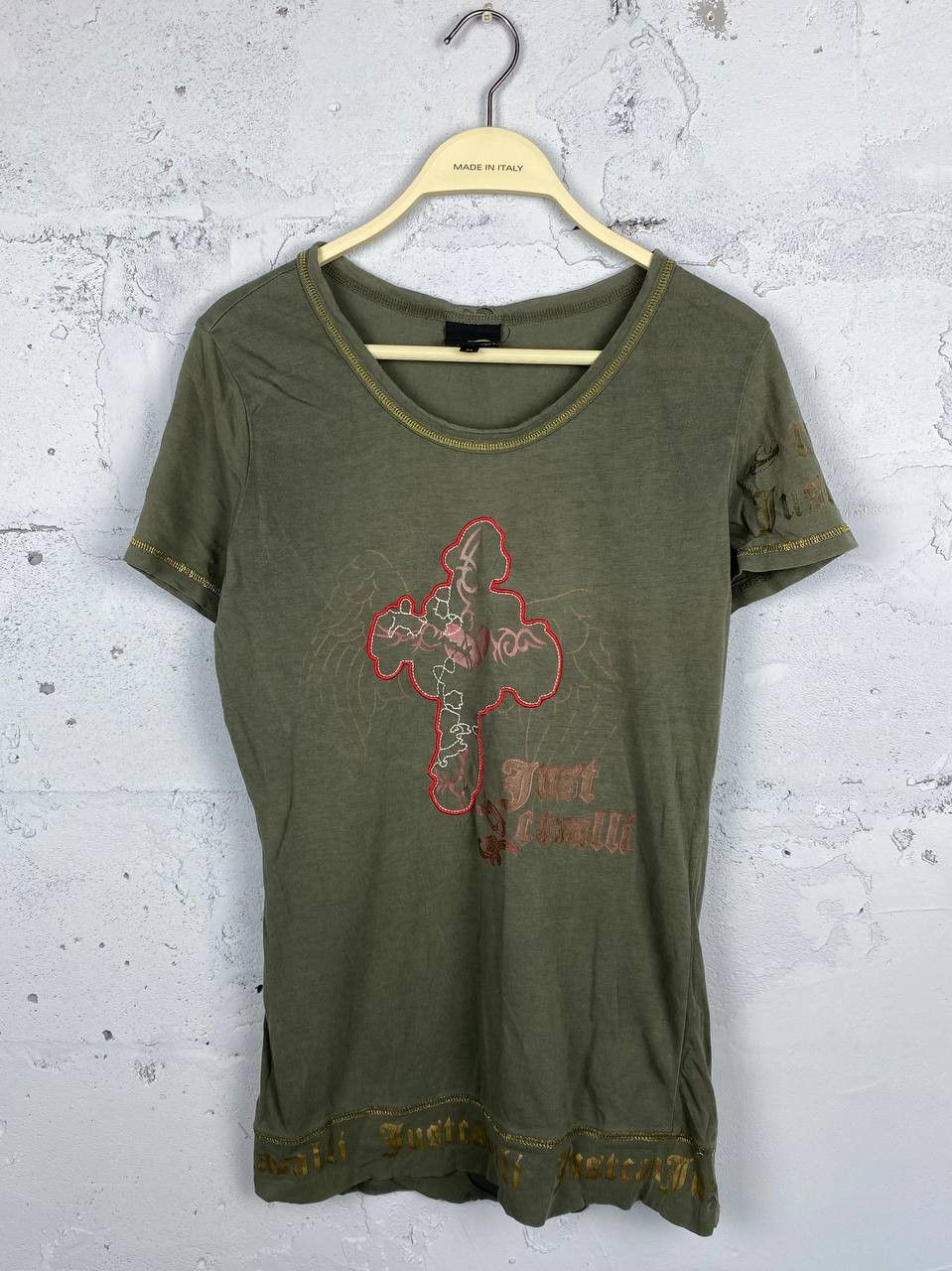 Just Cavalli × Roberto Cavalli Just Cavalli Vintage Logo Printed T-Shirt Size M / US 6-8 / IT 42-44 - 1 Thumbnail