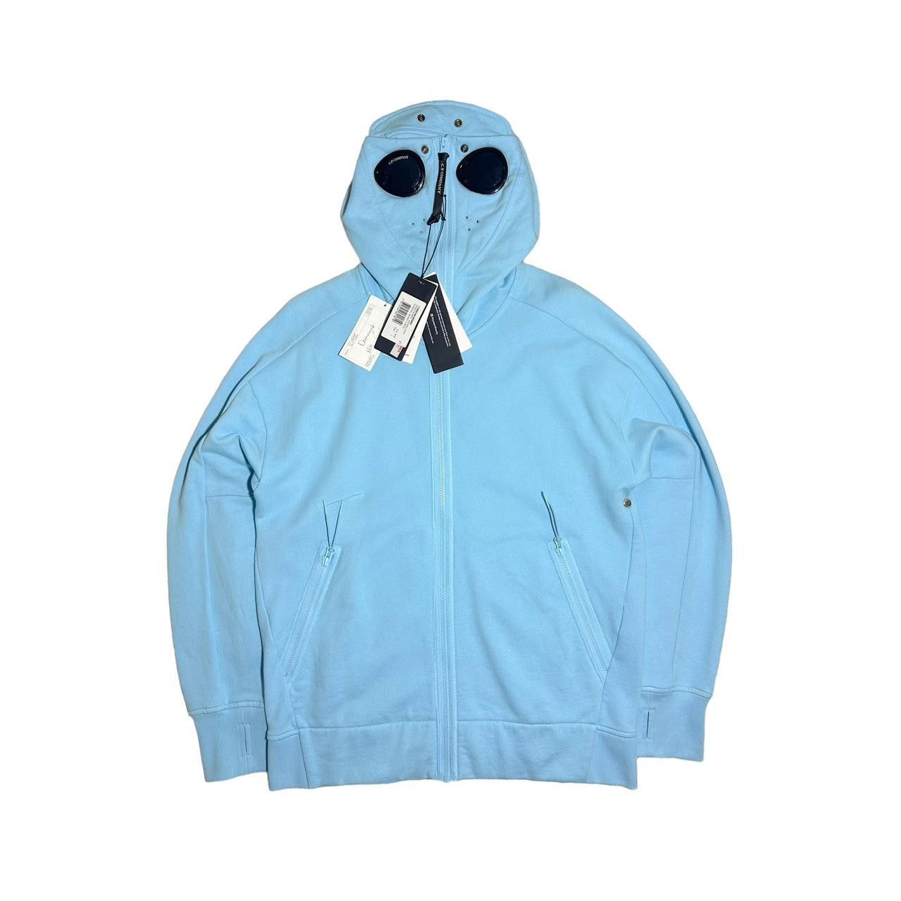 image of C P Company Cp Company Explorer Zip Up Goggle Hoodie in Blue, Men's (Size XL)