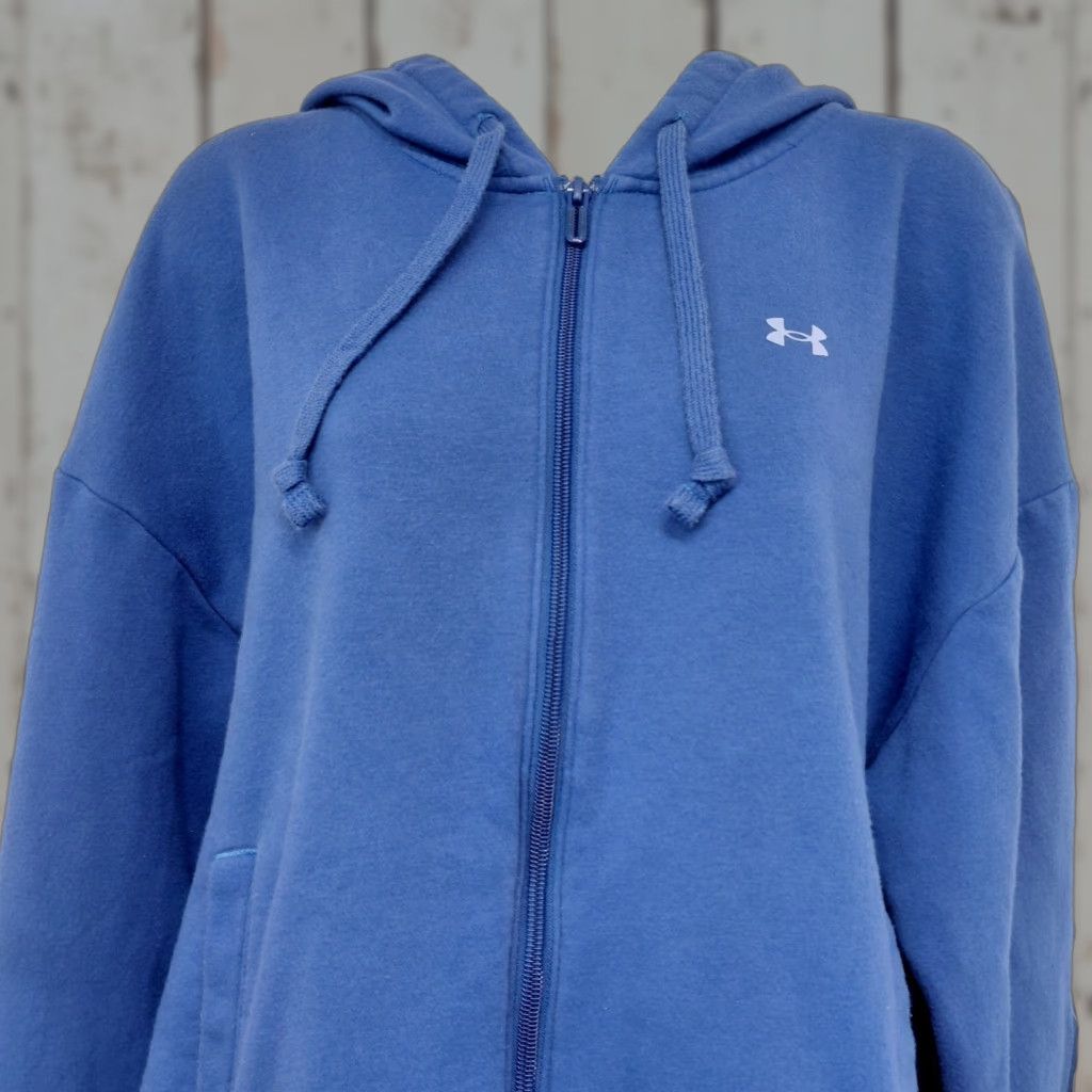 Under Armour Under Armour Hoodie Mens Large Blue Full Zip Logo Sleeve Jacket Size US L / EU 52-54 / 3 - 1 Thumbnail