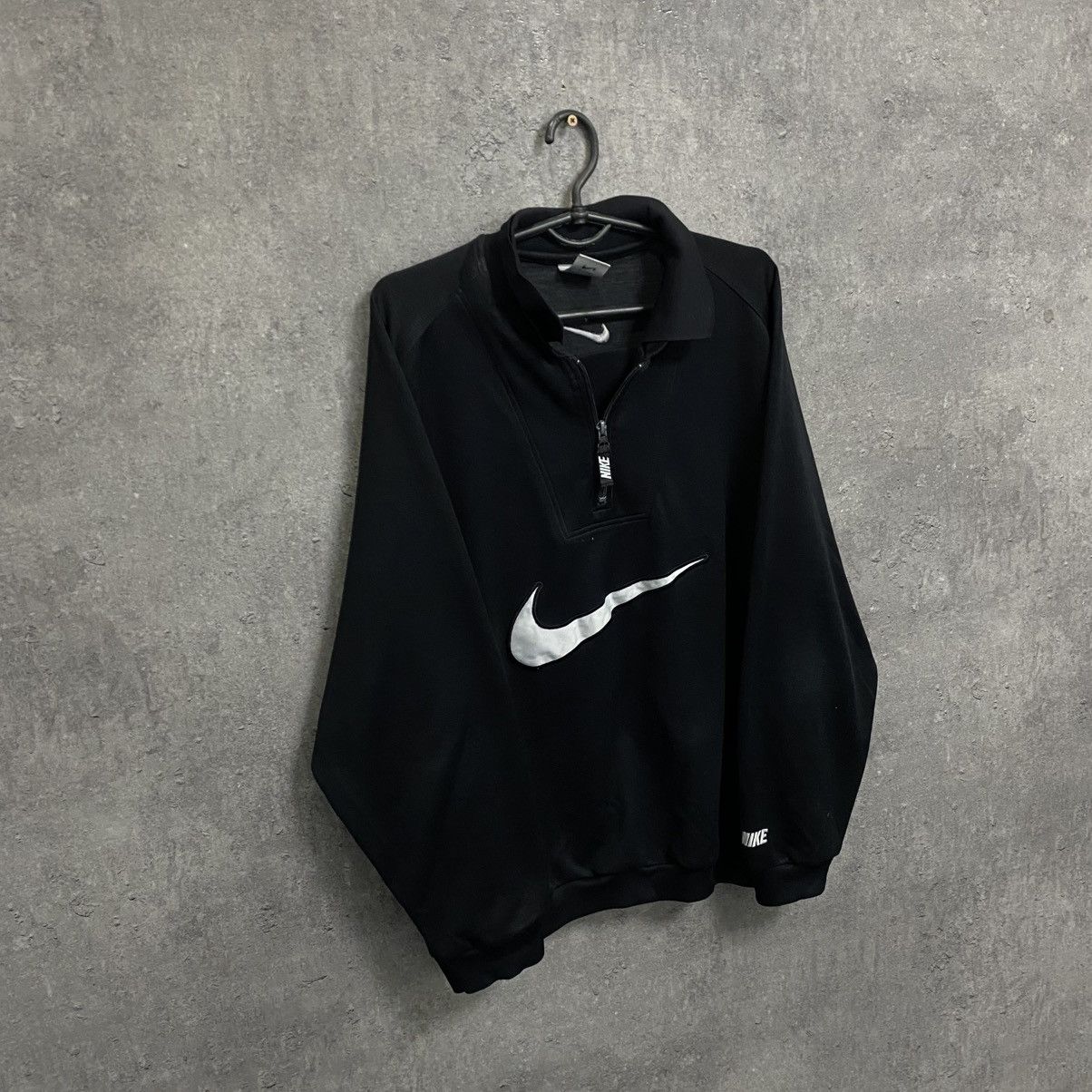 Nike VINTAGE NIKE QUARTER ZIP HOODIE BIG LOGO SWOOSH Size US L / EU 52-54 / 3 - 3 Thumbnail
