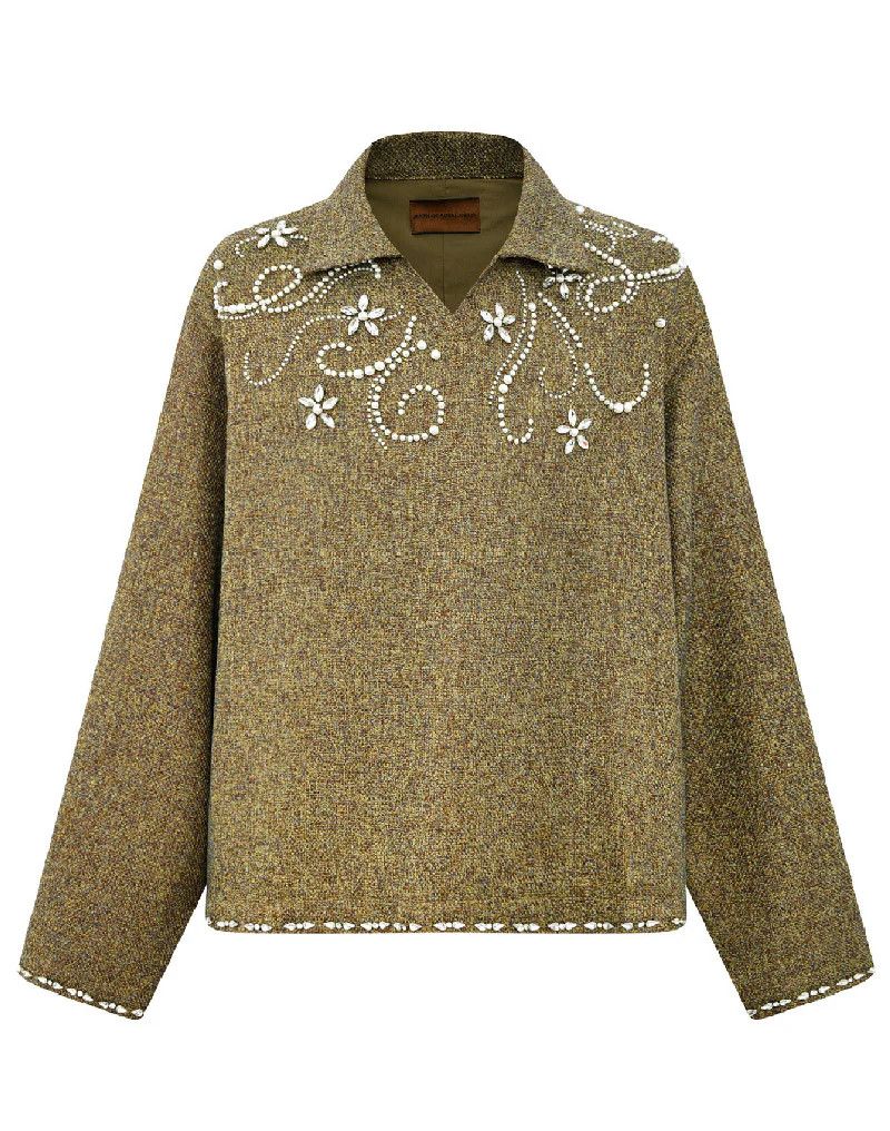 Birth of Royal Child Birth of Royal Child Floral Knit Green Top Size US S / EU 44-46 / 1 - 1 Preview