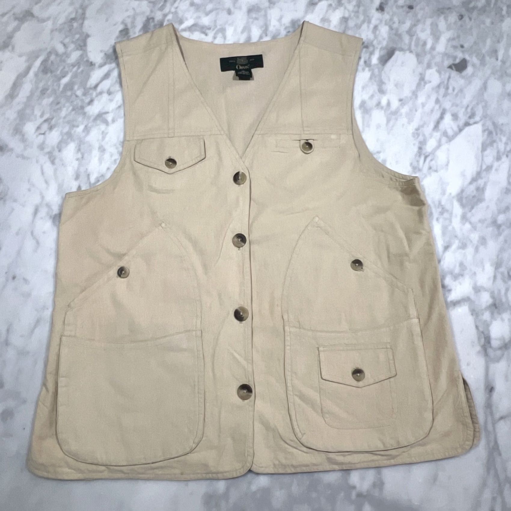 Orvis Orvis Vest Womens M Cotton Lightweight Safari Utility 4 Button Beige Size M / US 6-8 / IT 42-44 - 2 Thumbnail