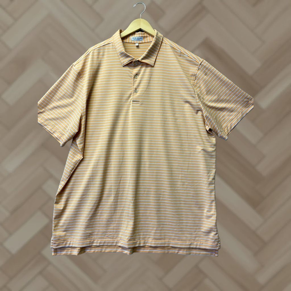 Peter Millar Peter Millar Golf Polo Shirt Men’s 2XL Orange Striped Summer Comfort /0709 Size US XXL / EU 58 / 5 - 1 Thumbnail