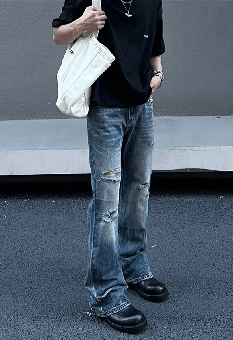 Japanese Brand × Vintage Distressed Holes Jeans Size US 32 / EU 48 - 3 Thumbnail