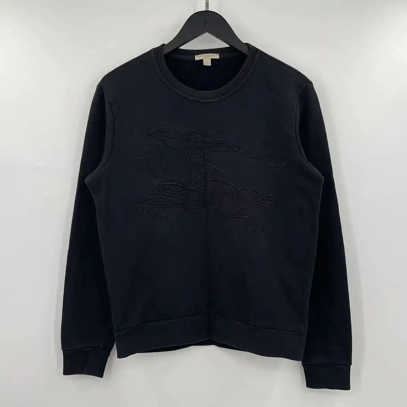 Burberry Burberry Navy Cotton Long Sleeve Sweatshirt Size S / US 4 / IT 40 - 1 Thumbnail