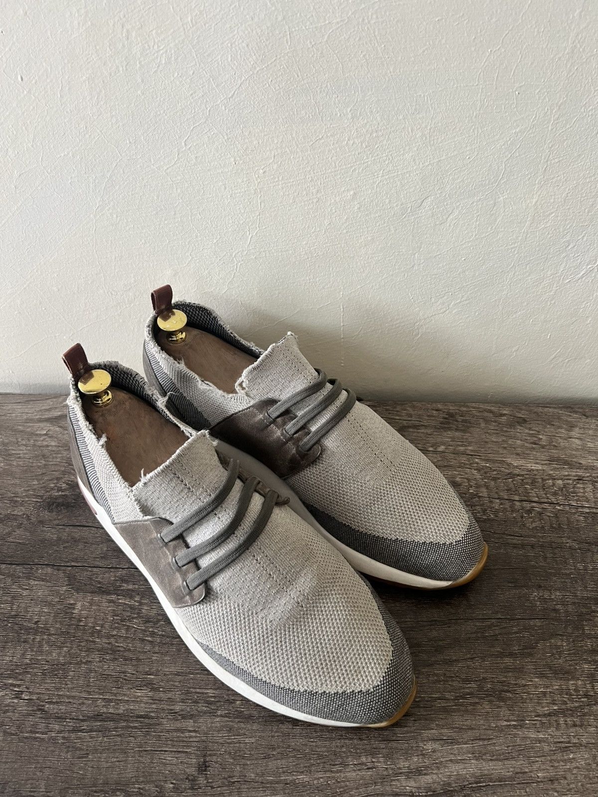 Loro Piana LORO PIANA KNIT FABRIC AND SUEDE 360 FLEXY WALK SNEAKERS Size US 10 / EU 43 - 2 Thumbnail