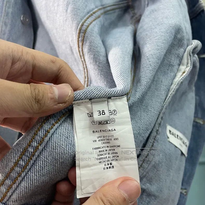 Balenciaga Balenciaga Back Logo Washed Blue Destroyed Neckline Denim Size XS / US 0-2 / IT 36-38 - 3 Thumbnail