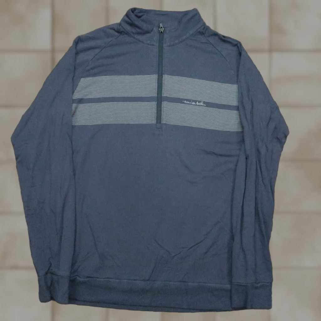TravisMathew Travis Mathew Pullover Mens M Blue Chest Stripe 1/4 Zip Stretch Casual Shirt Size US M / EU 48-50 / 2 - 1 Thumbnail