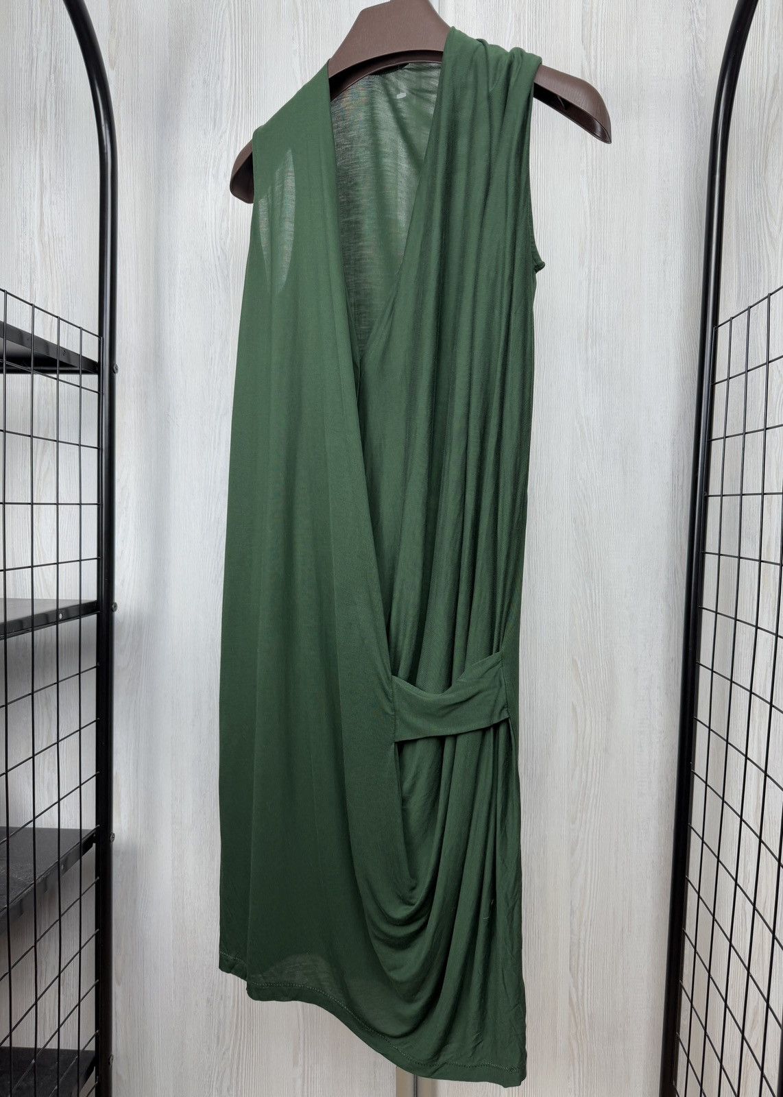 Acne Studios Acne Studios 2015 Green Natifa Draped Loose Lyocell Dress Size XS / US 0-2 / IT 36-38 - 4 Thumbnail