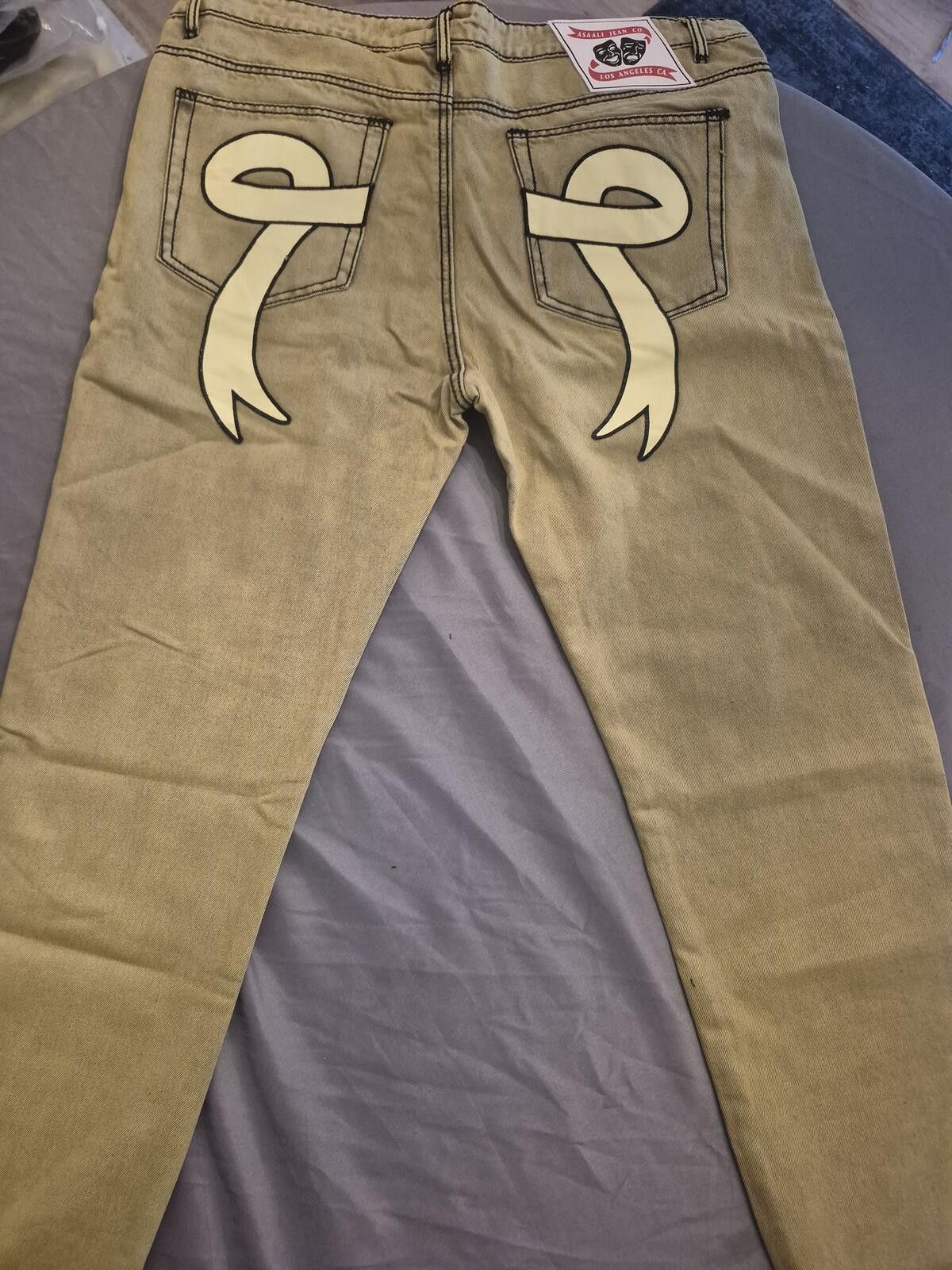 Asaali Asaali Yellow Cartel Denim Jeans Size 38 MSRP $350 Size US 38 / EU 54 - 2 Thumbnail