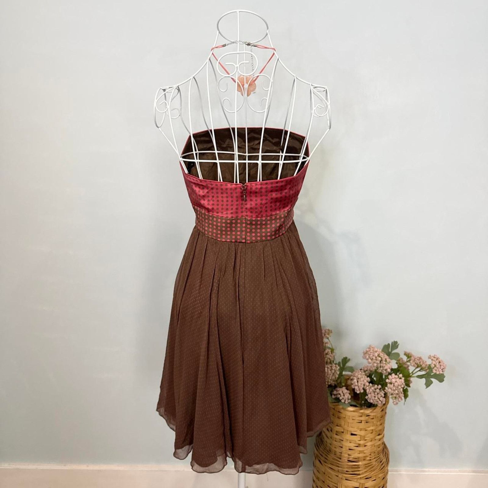 Bebe Rare y2k vintage 100% Silk mini polka dot babydoll dress Size S / US 4 / IT 40 - 5 Thumbnail