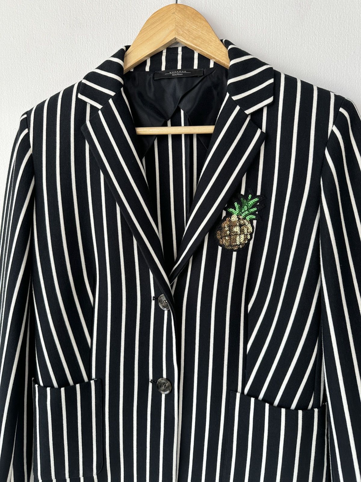 Weekend Max Mara Weekend Max Mara Striped Cotton Sport Coat Blazer Jacket Size L / US 10 / IT 46 - 4 Thumbnail