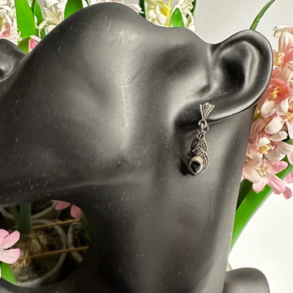 Vintage Beautiful Vintage Sterling Silver Earrings Size ONE SIZE - 4 Thumbnail