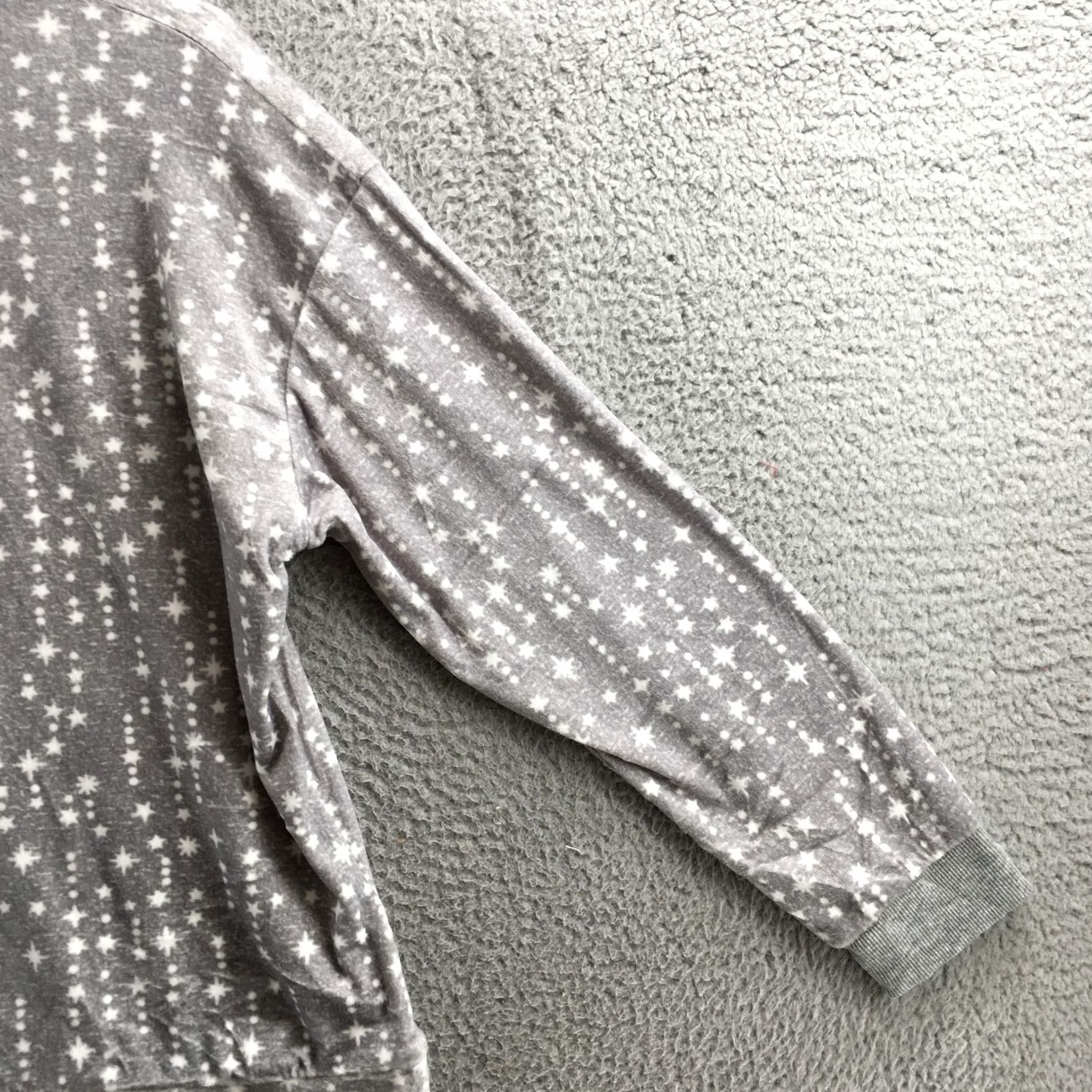 Nautica Nautica Sleepshirt Women XL Gray Star Print Long Sleeve Pullover V-Neck NEW Size XL / US 12-14 / IT 48-50 - 5 Thumbnail