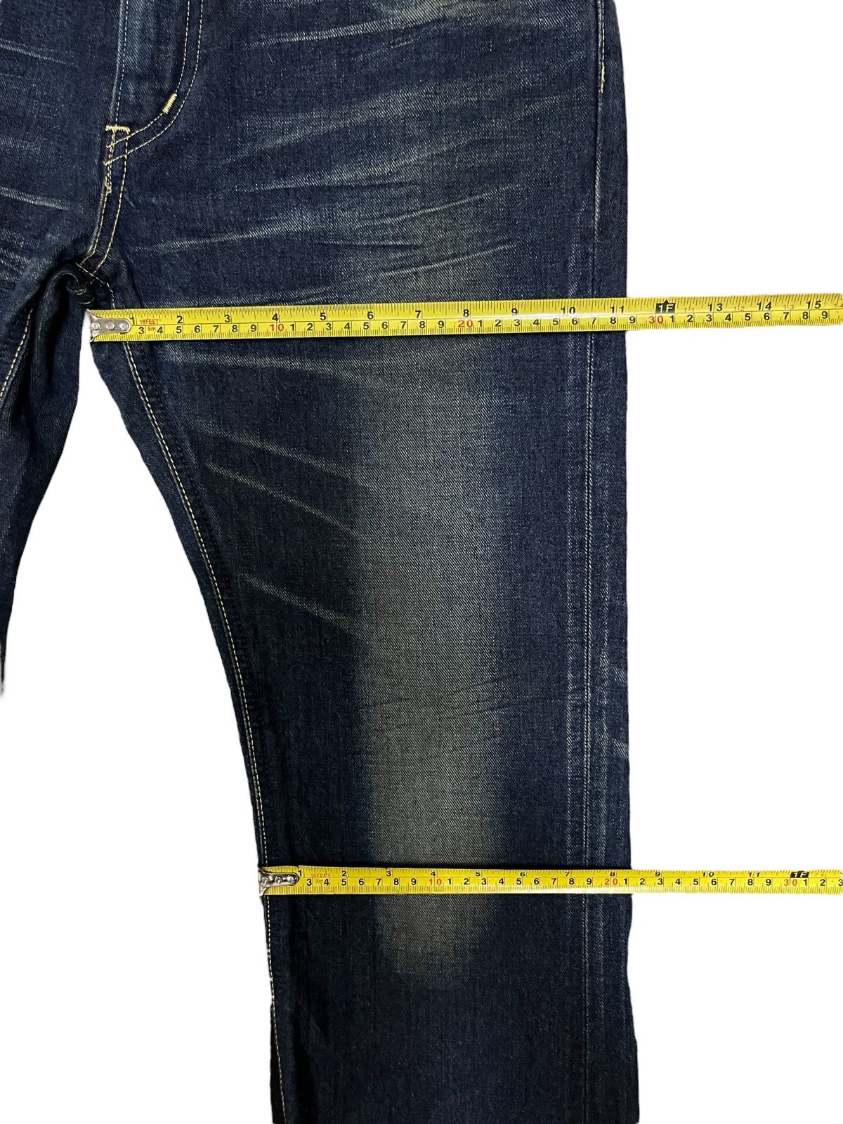 Lee Lee Riders Indigo Washed Leg Distressed Flare Jeans Size US 33 - 13 Thumbnail